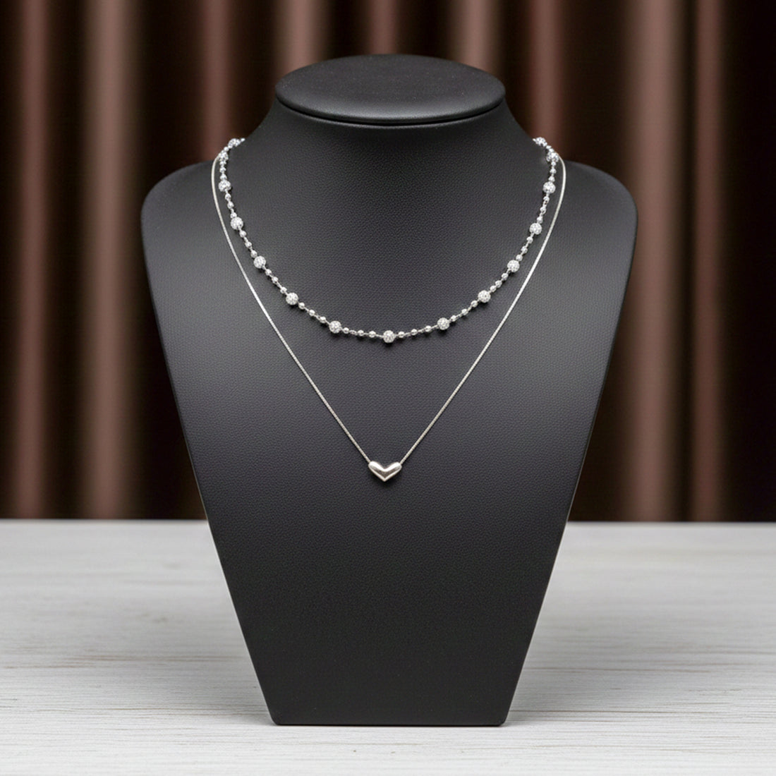Double Chain Crystal Beaded Necklace GWN -64