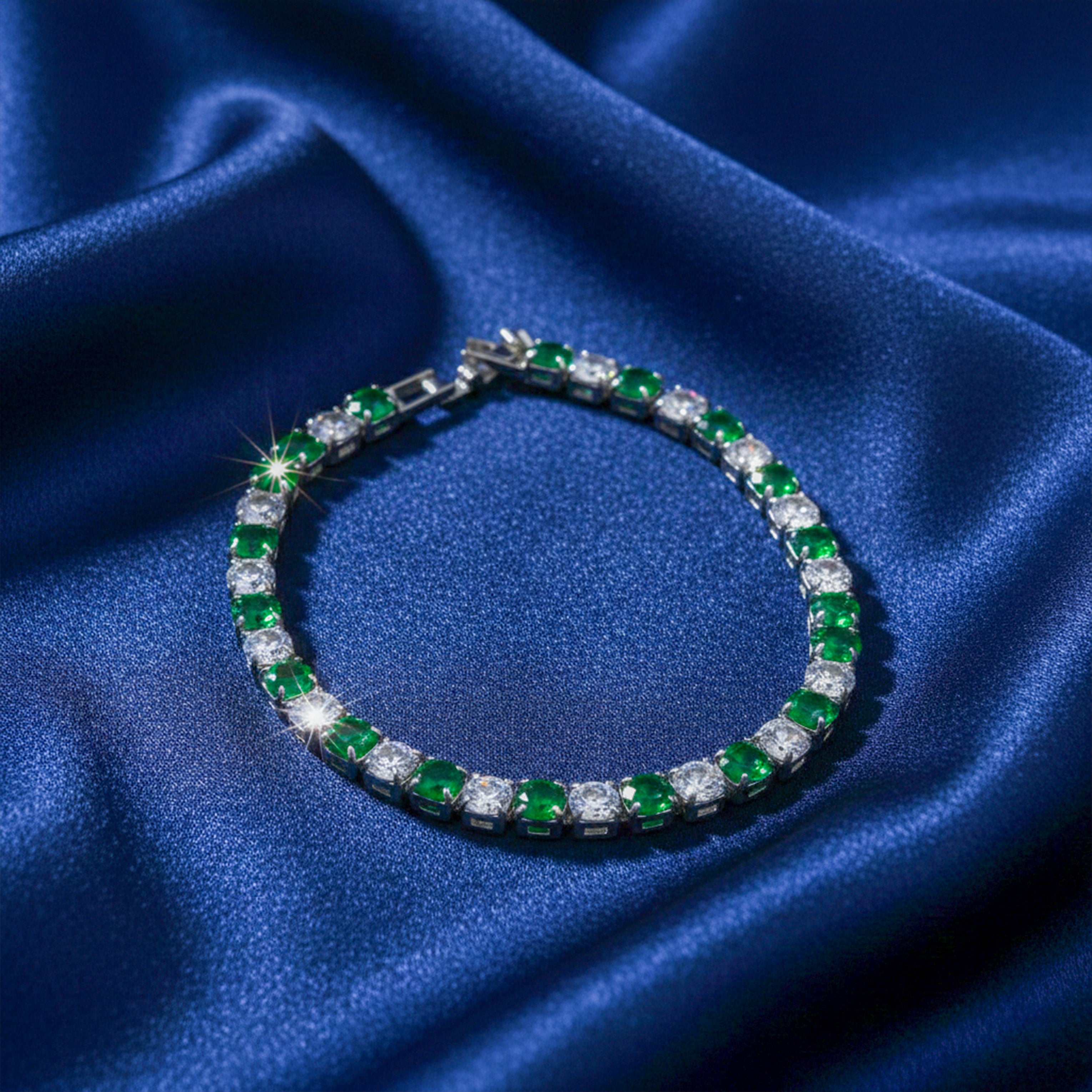 Emerald Spark Tennis Bracelet GWB -59
