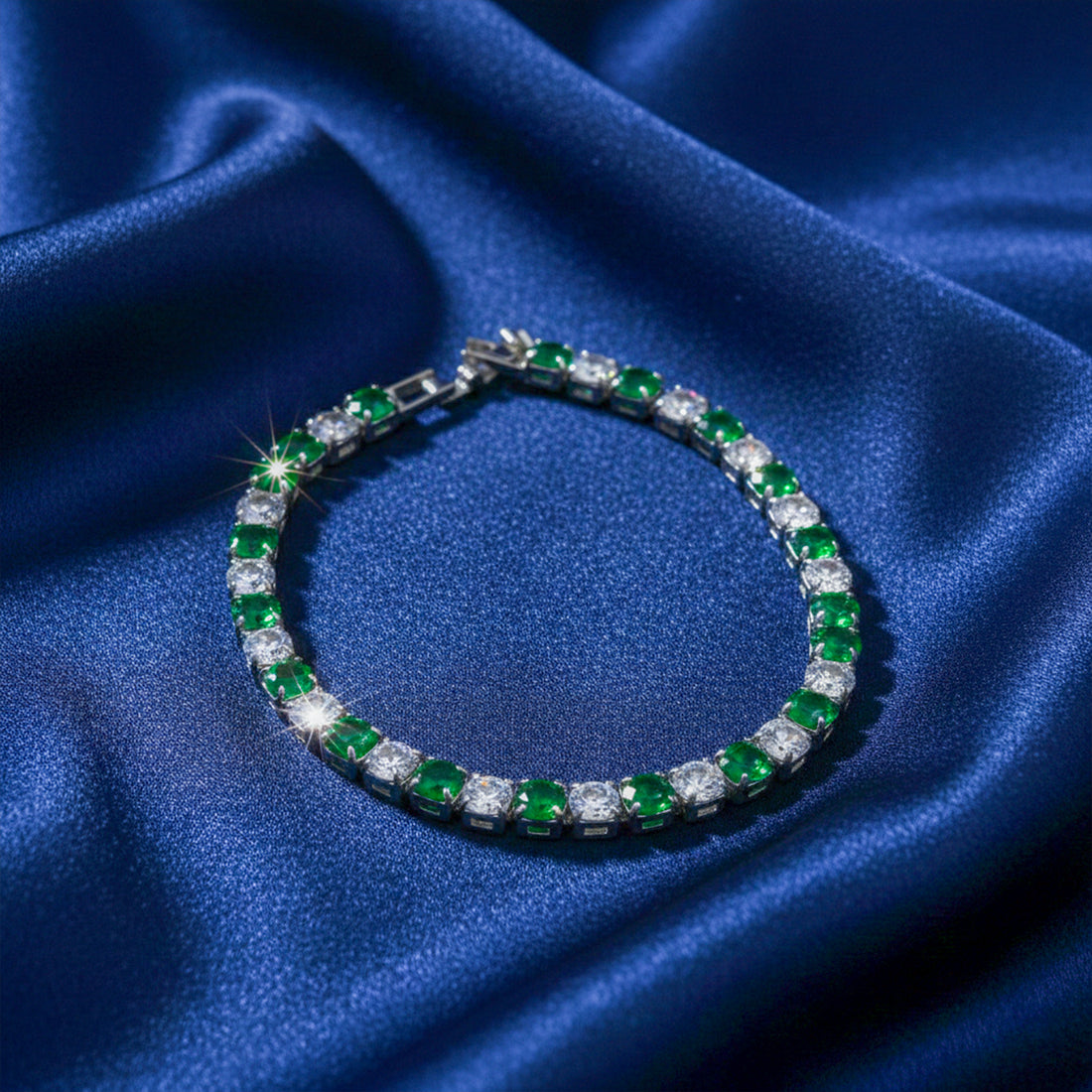 Emerald Spark Tennis Bracelet GWB -59