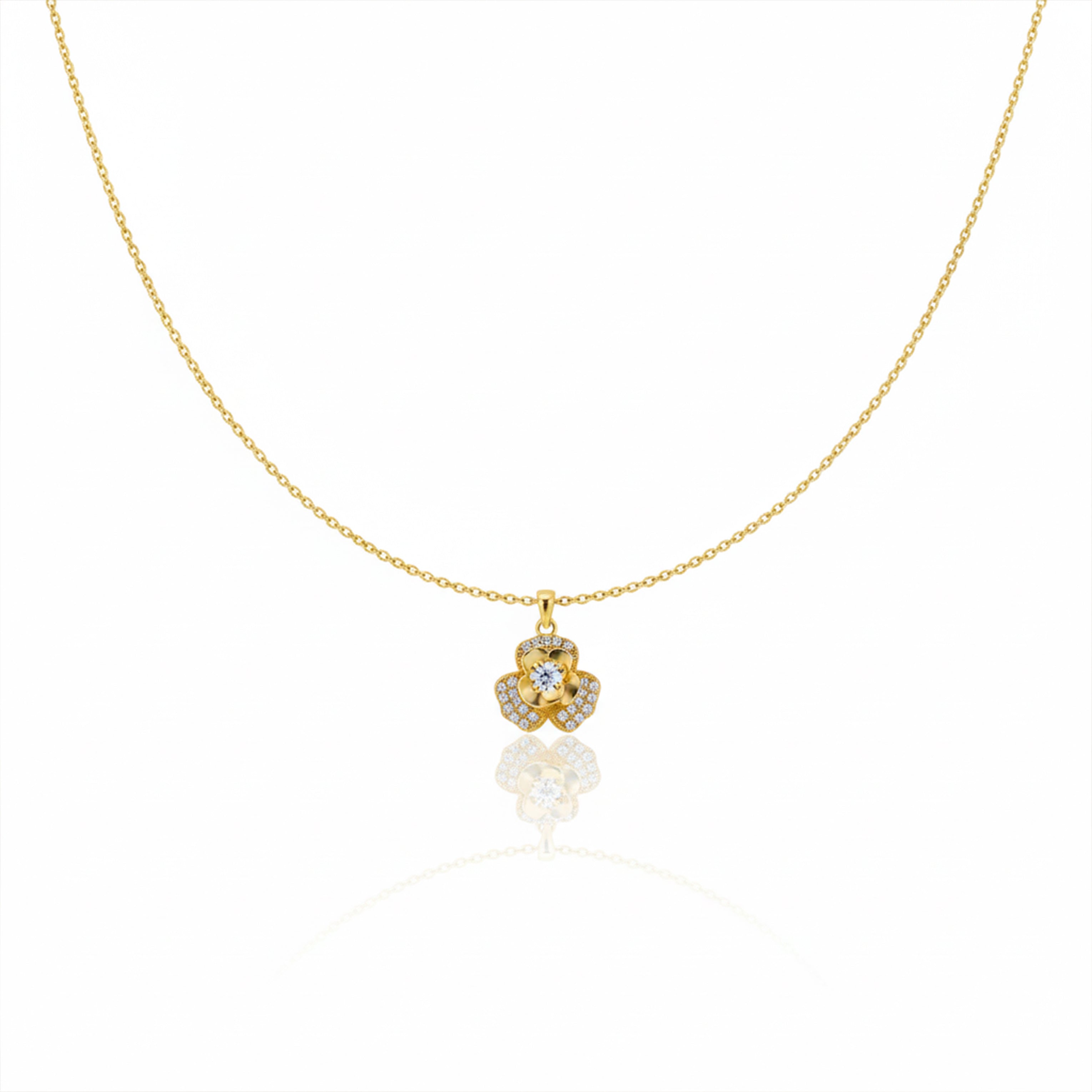 Bloom Flower Pendant Necklace GWN -108