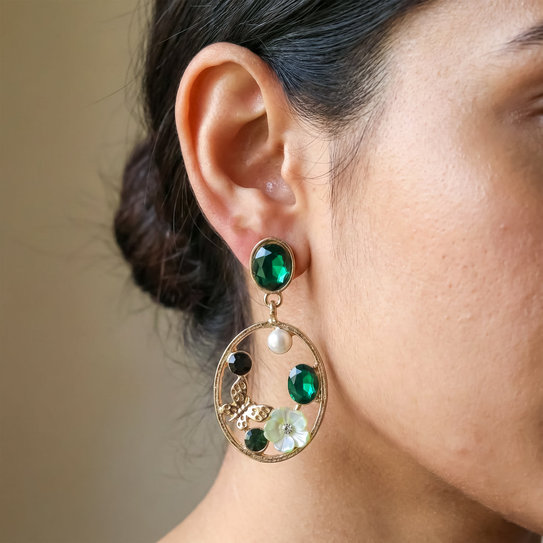 Pearl Oval Drop Earrings GWE -178