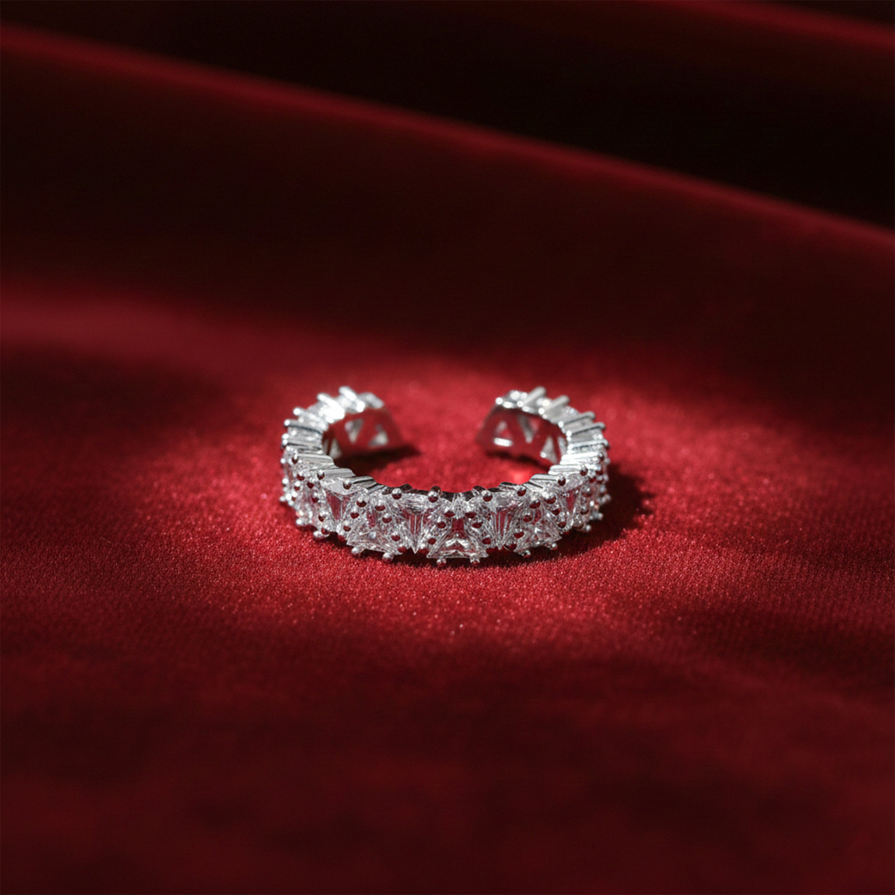 Aurora Crown Crystal Silver Ring GWR -20