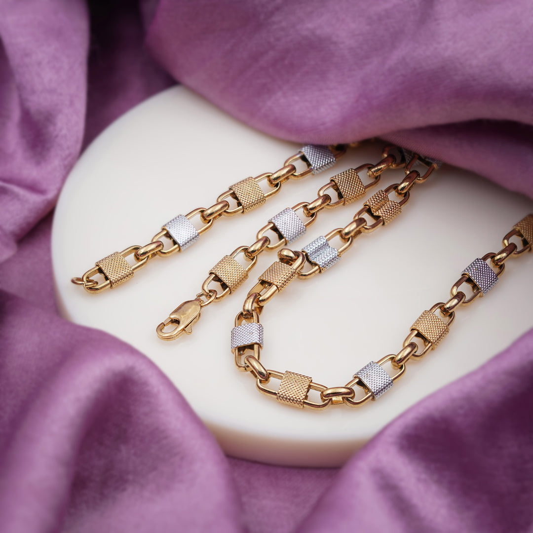 New Dual Lock Mens Chain