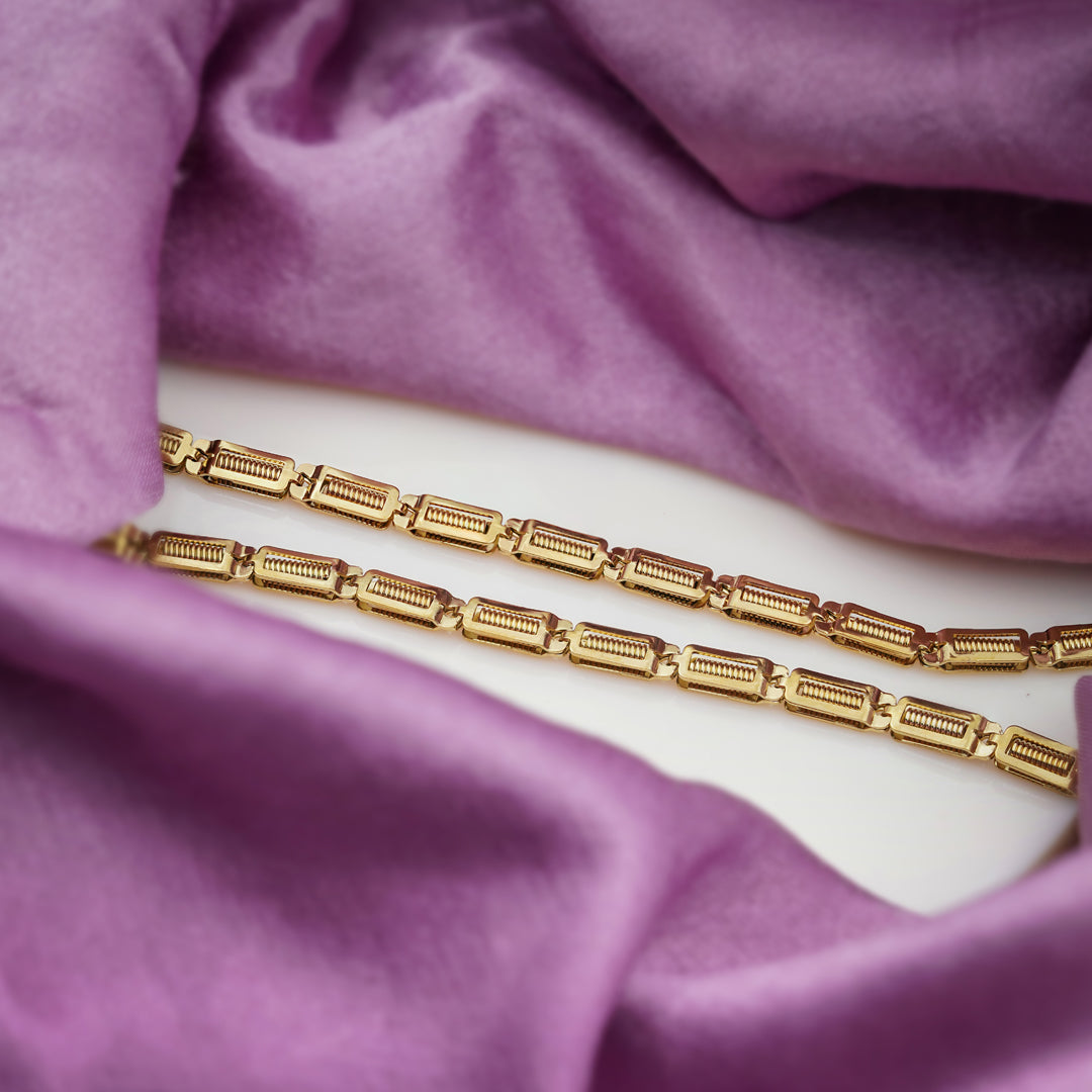 Titne Link  Premium Gold Rectangular Men’s Chain