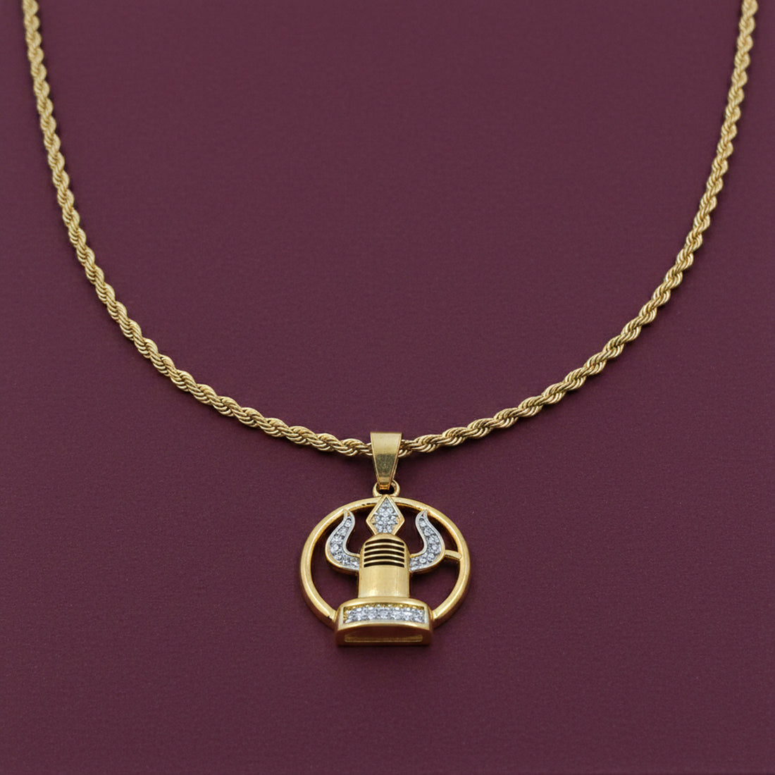 Trishul Tatva Gold Pendant Chain GMP -7