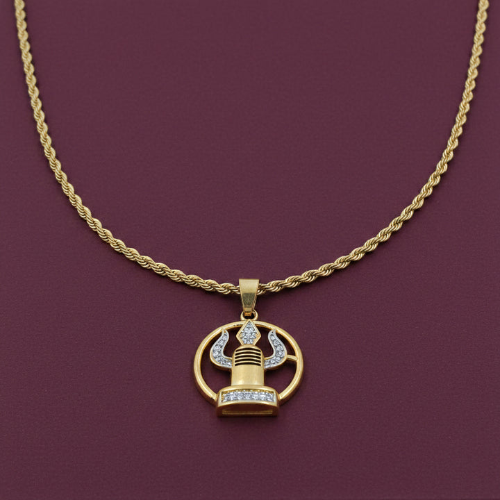 Trishul Tatva Gold Pendant Chain GMP -7