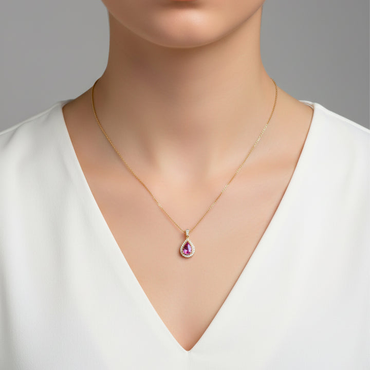Purple Stone Neckless GWN-89