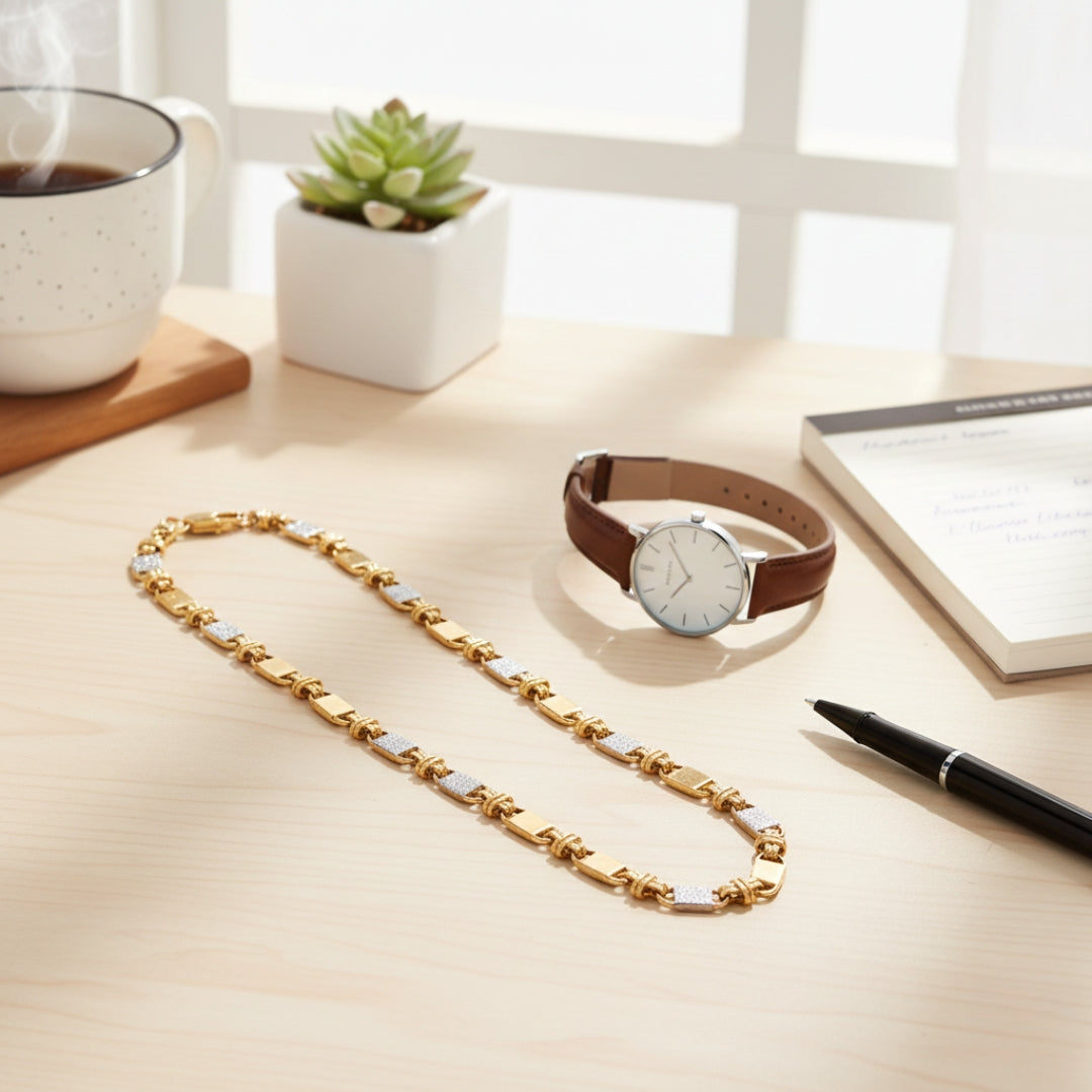 New Jigar Two Tone Mens Chain