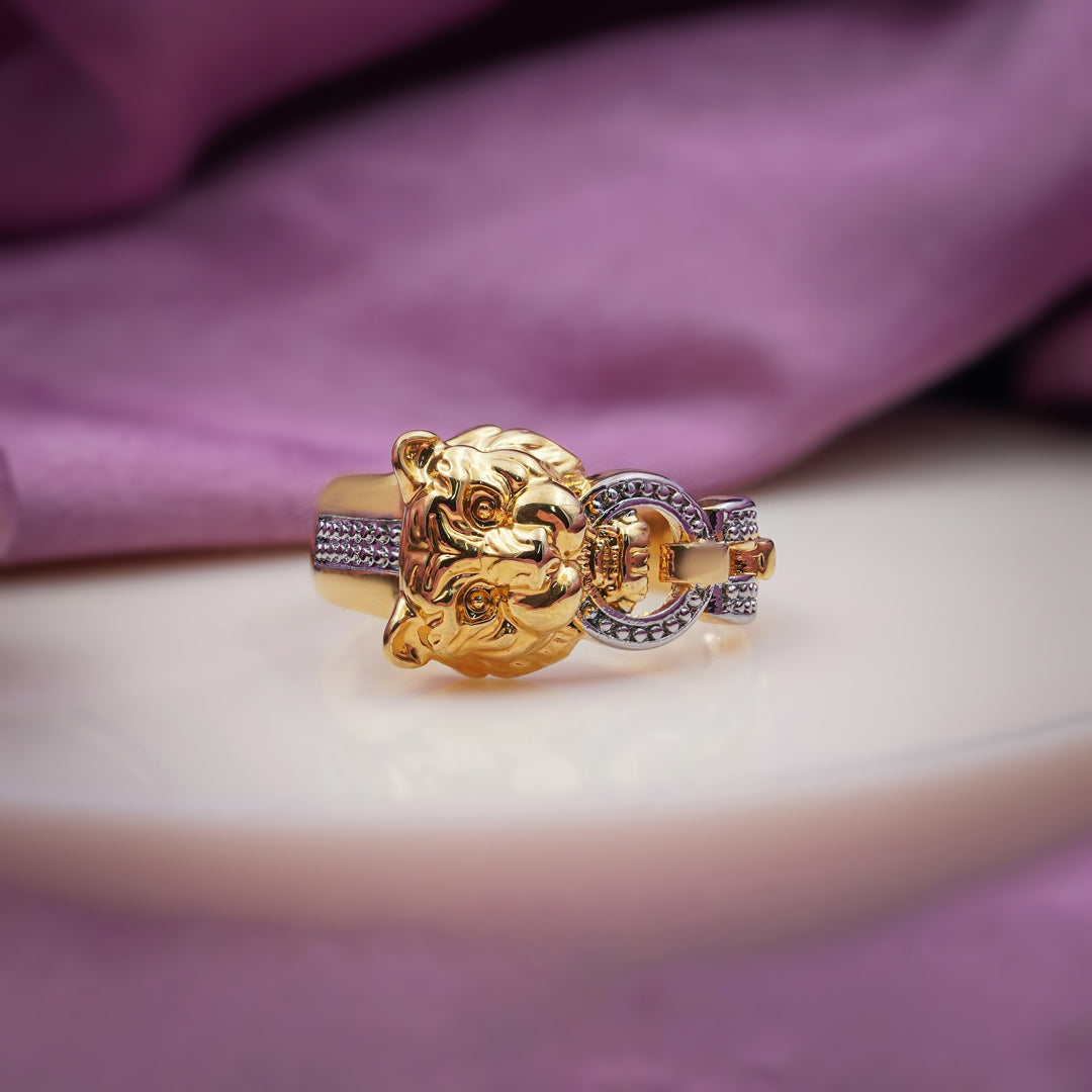Regal Tiger Link Gold Statement Ring GMR -25