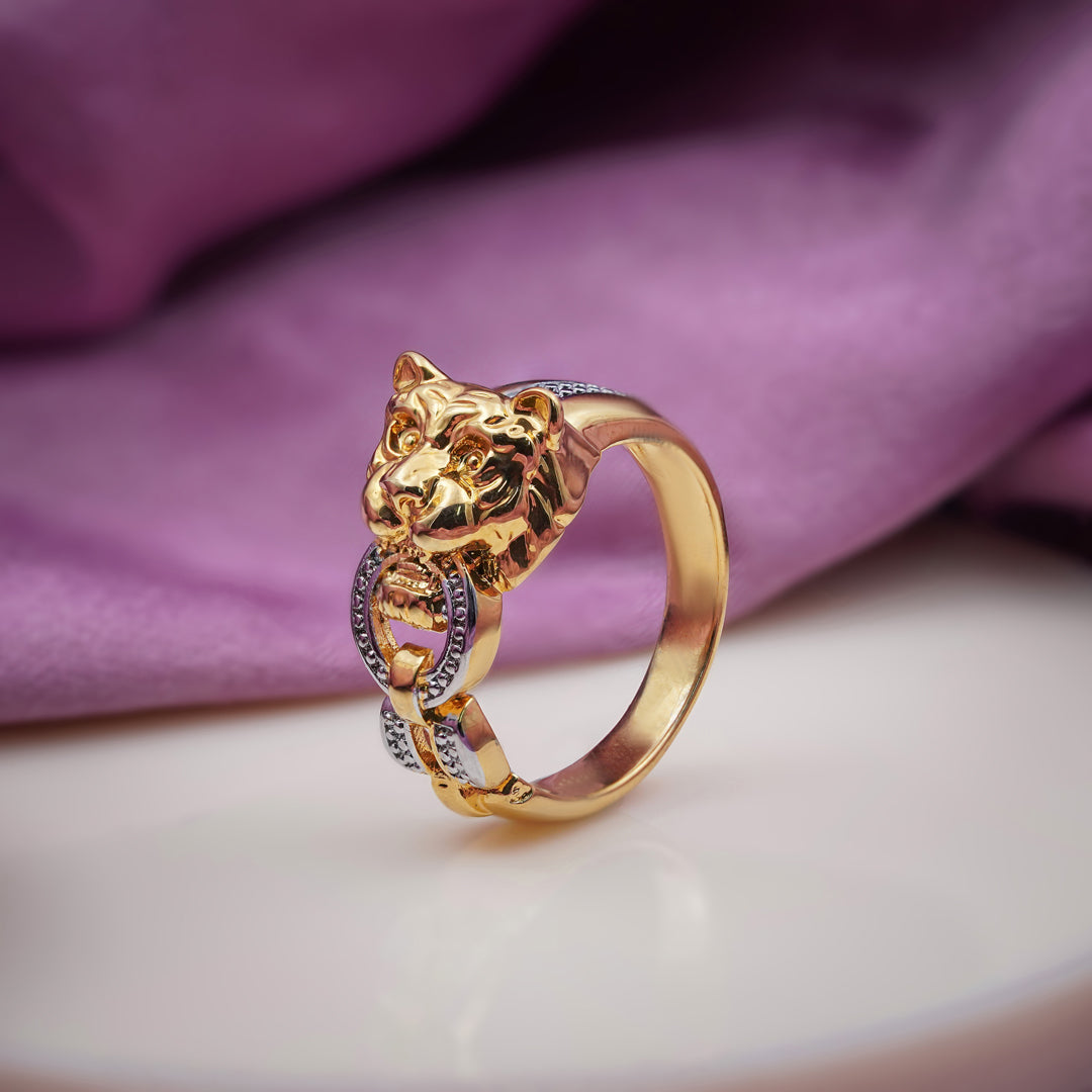 Regal Tiger Link Gold Statement Ring GMR -25