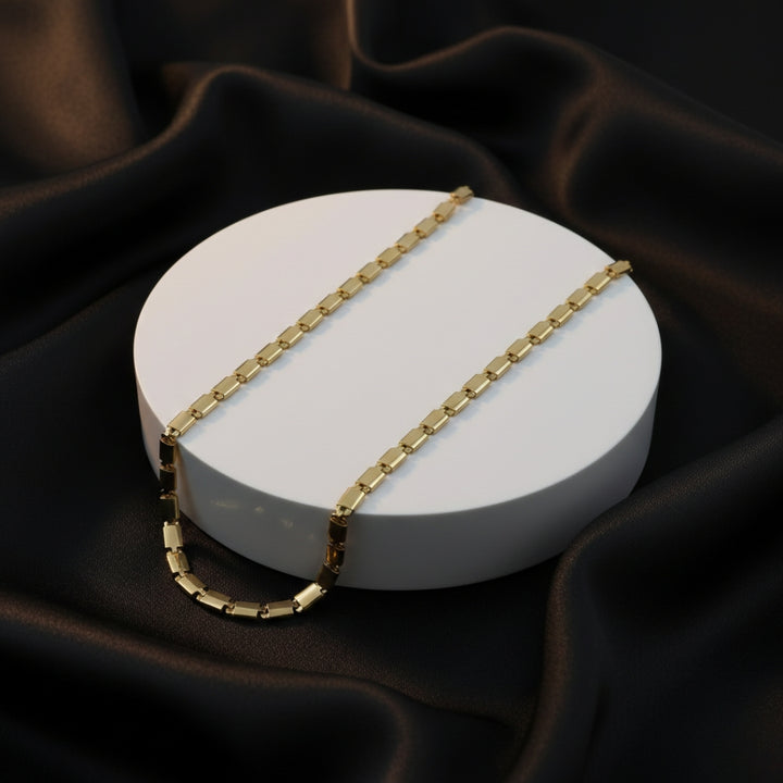 Gold Biscuit Mens Chain