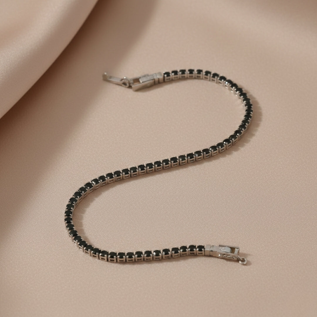 Blue Small Dimond Silver Tennis Bracelet GWB-77