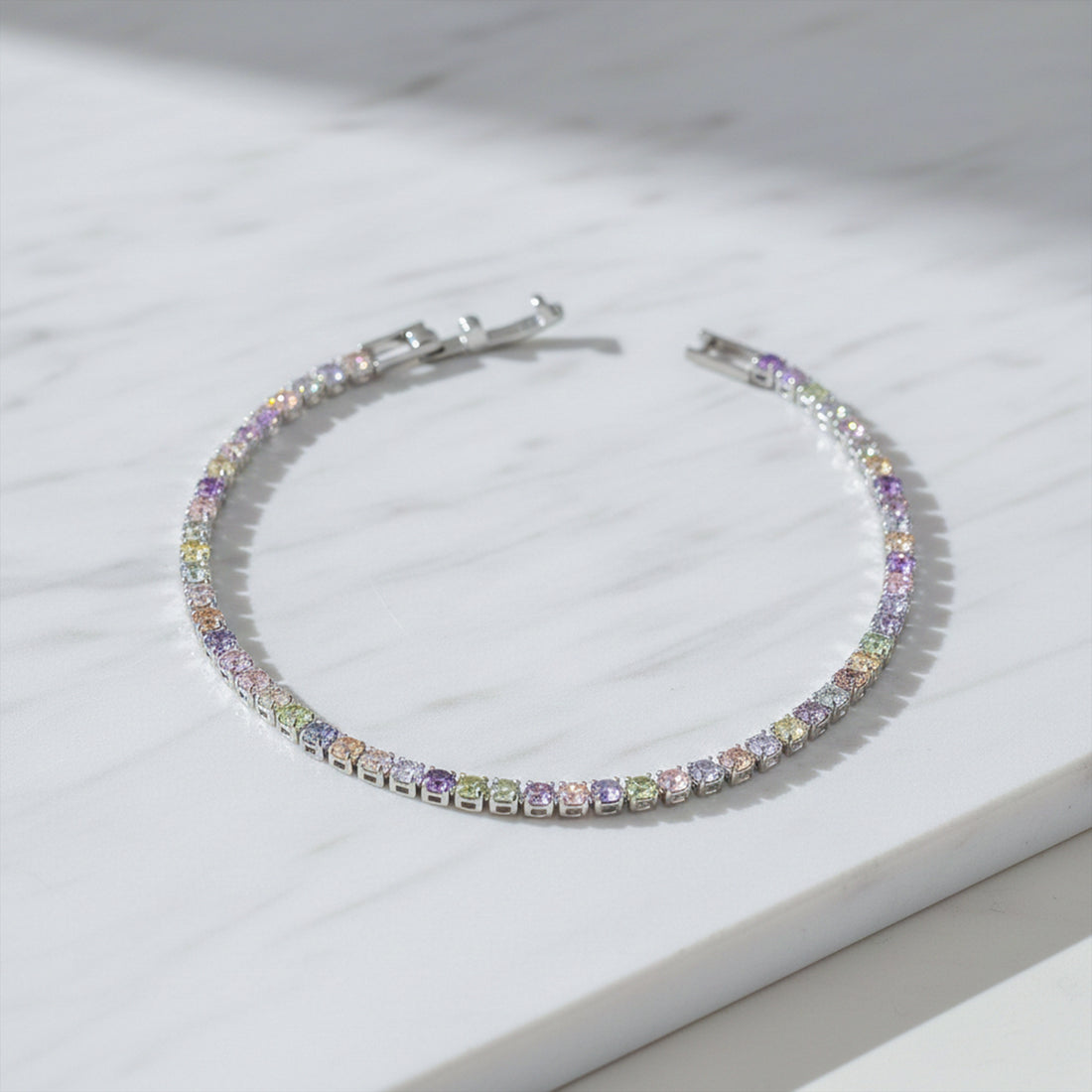 Rainbow Crystal Tennis Bracelet GWB -65