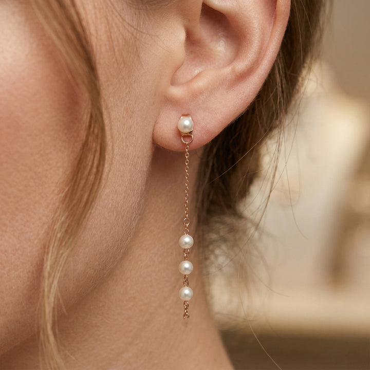 Pearl Cascade Chain Earrings GWE -96