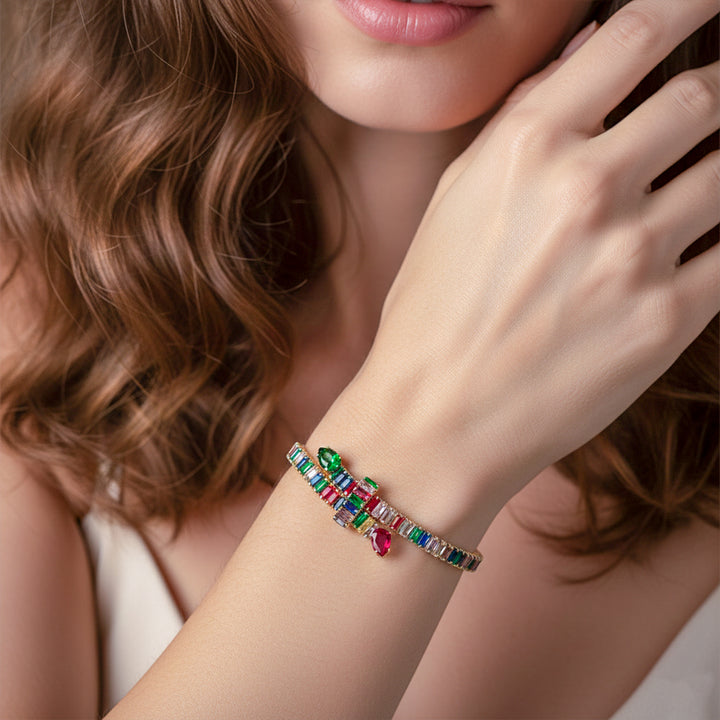 Multicolor Gemstone Tennis Bracelet GWB -128