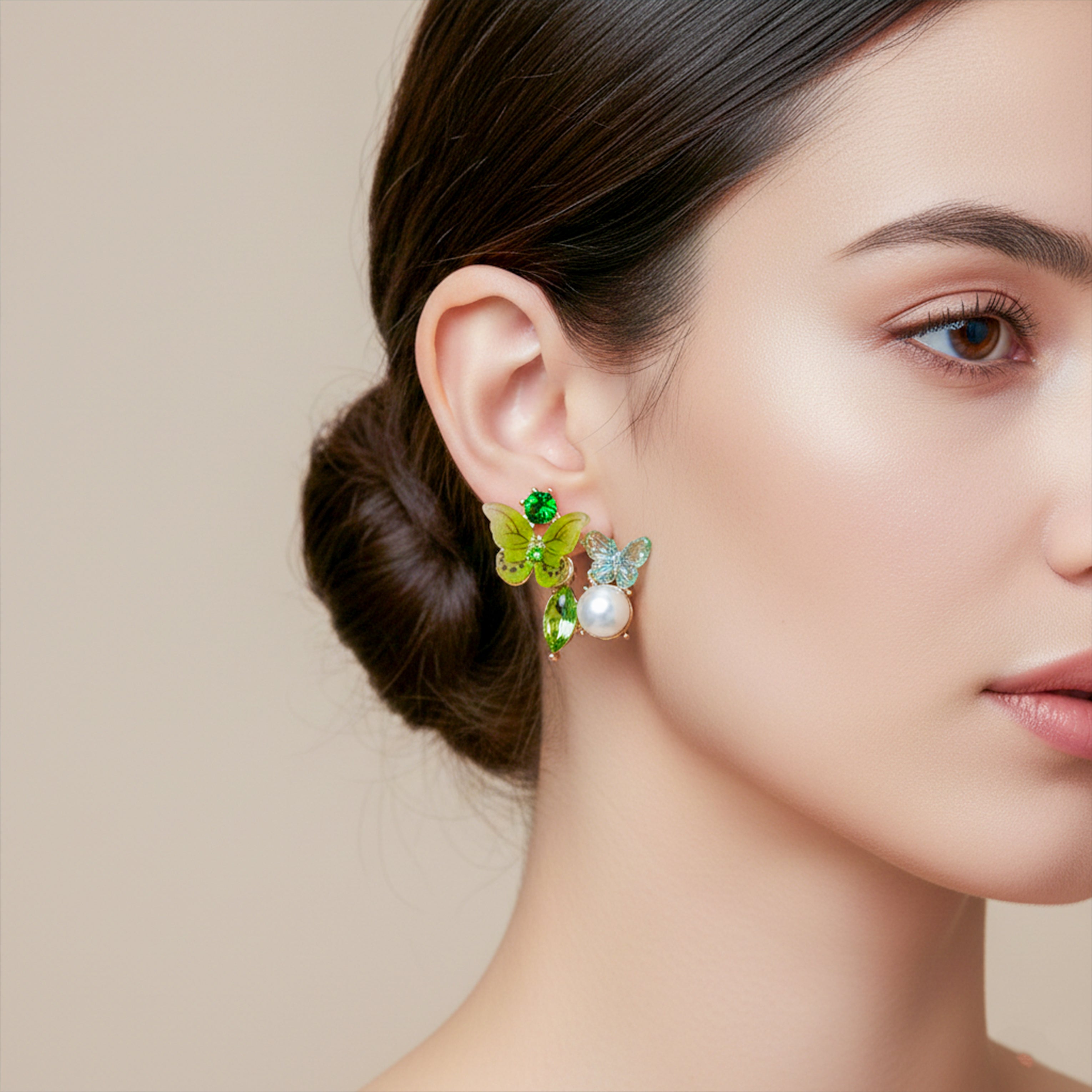 Green Butterfly Earrings GWE -212