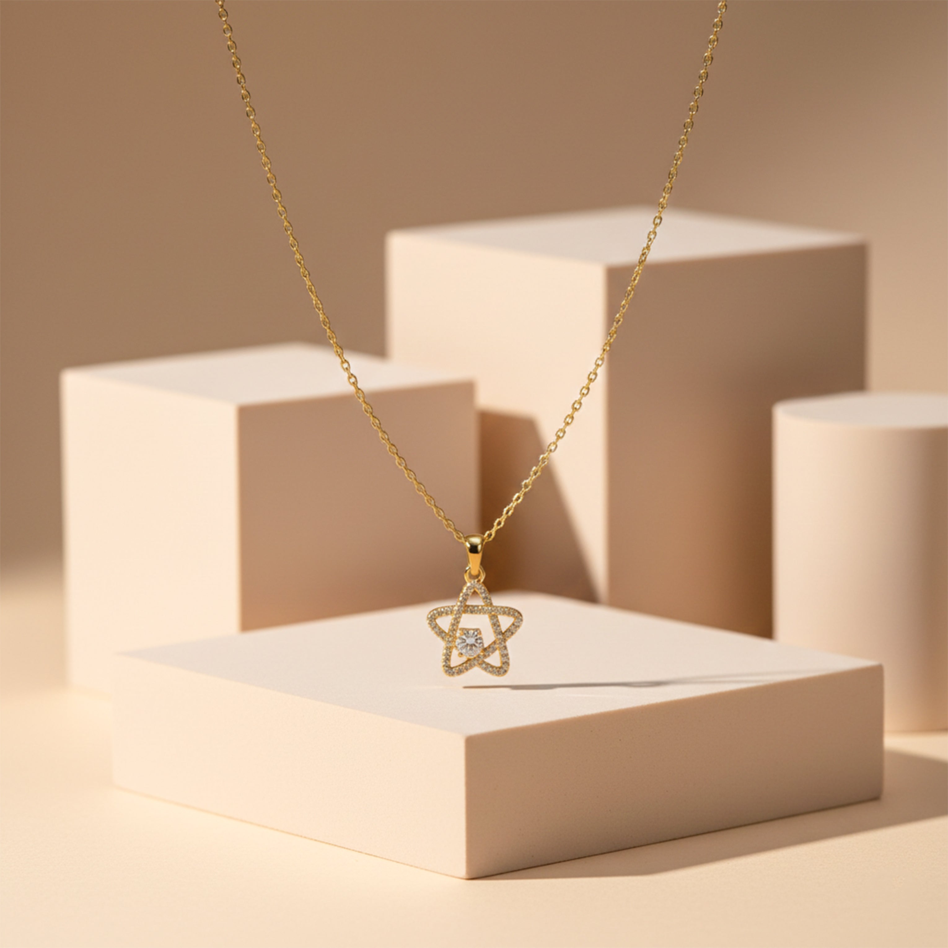 Diamond Star Pendant Necklace GWN -115