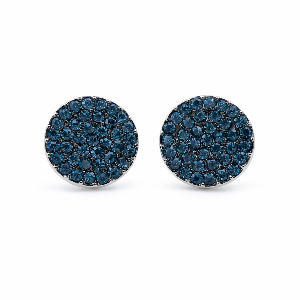 Midnight Blue Crystal Pavé Stud Earrings GWE -95