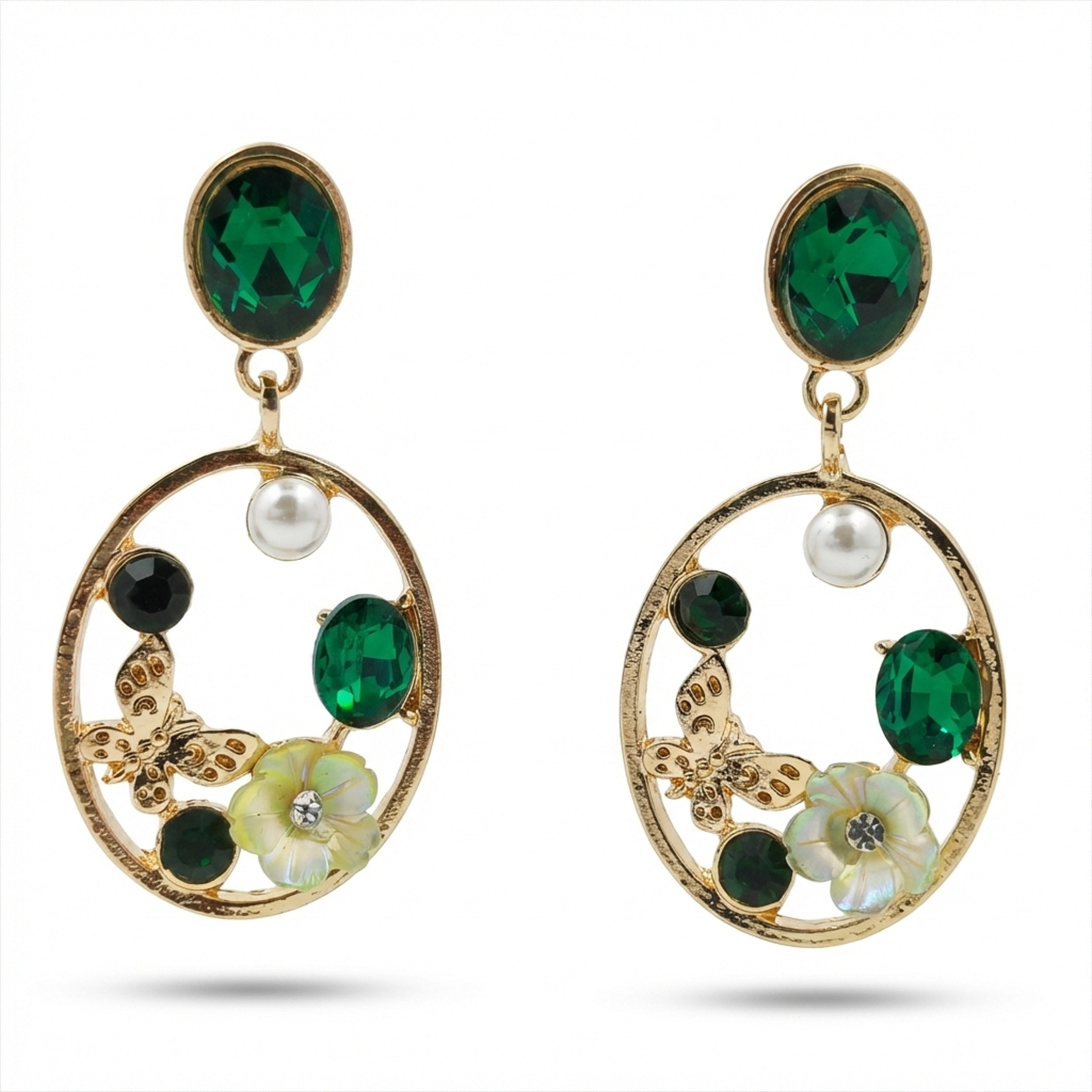 Pearl Oval Drop Earrings GWE -178