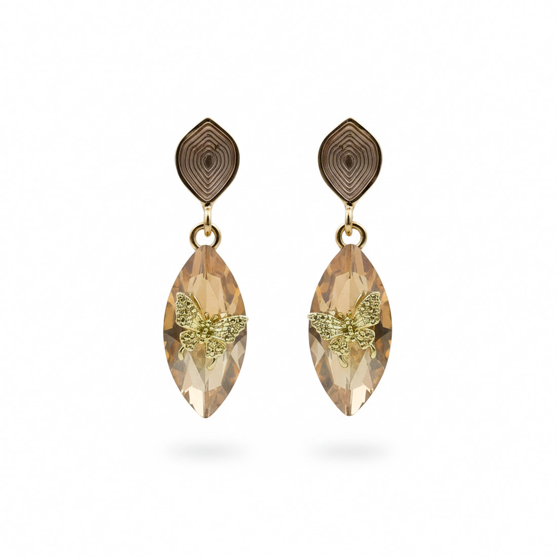 Champagne Butterfly Earrings GWE -217