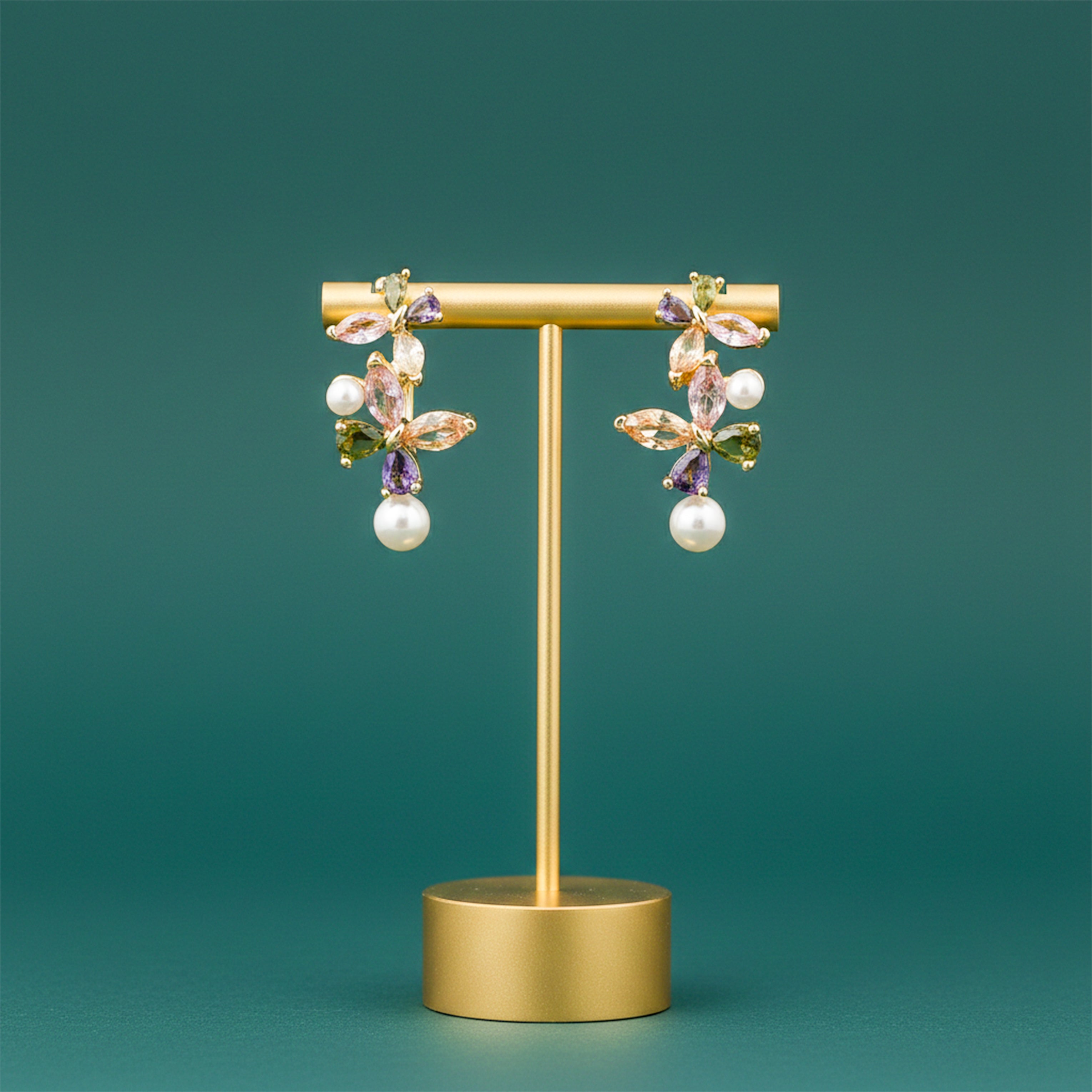 Pastel Bloom Pearl Earrings GWE -155