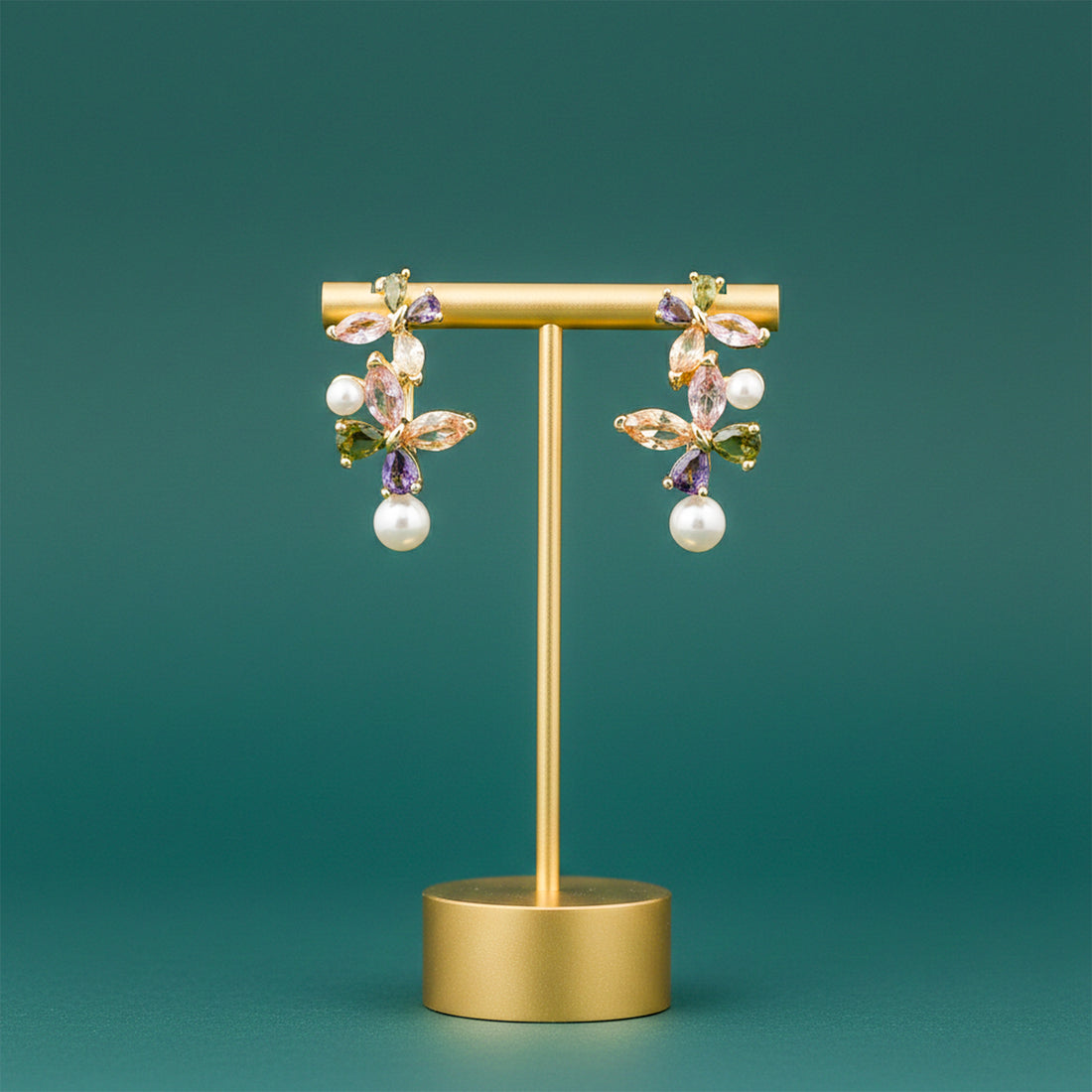 Pastel Bloom Pearl Earrings GWE -155