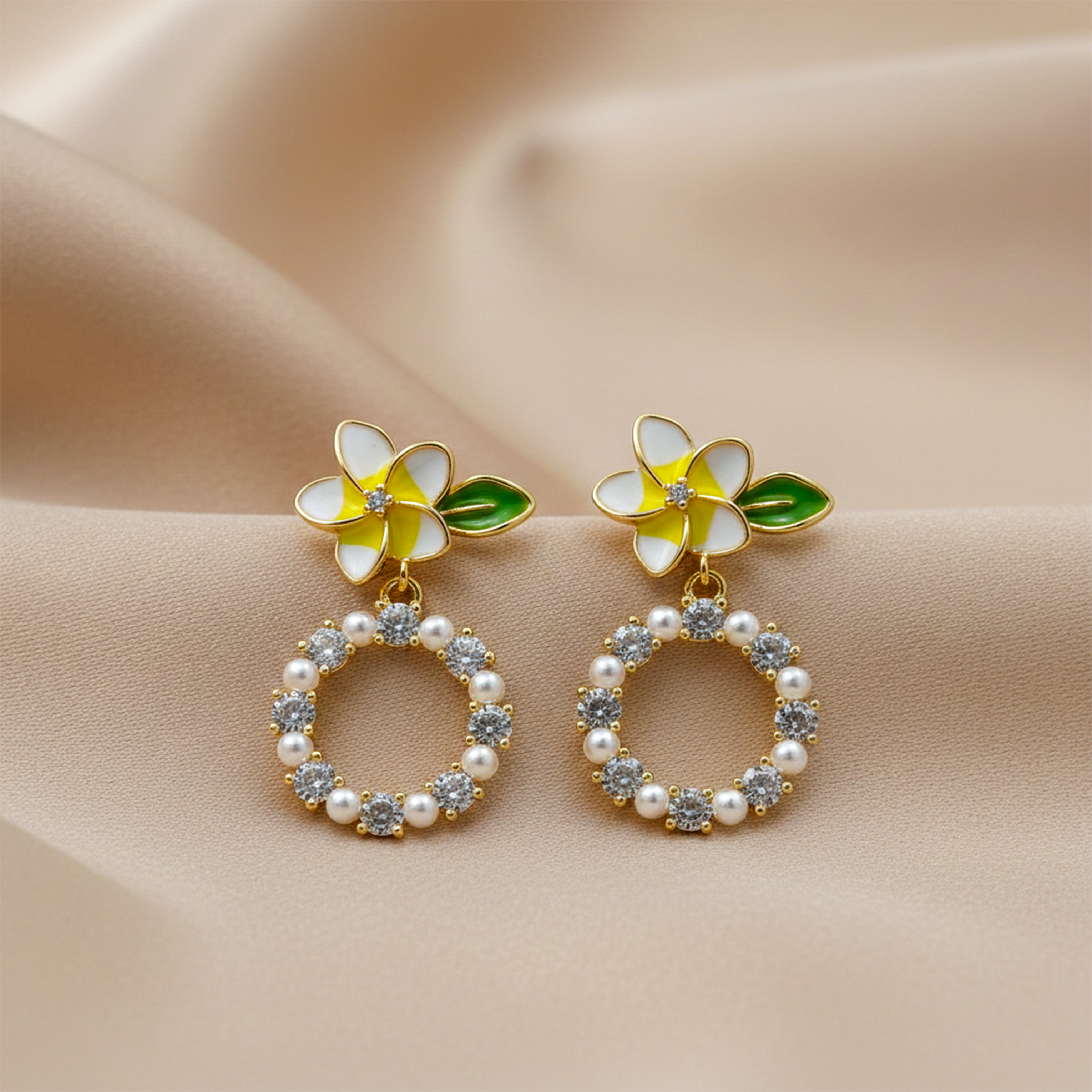 Floral Hoop Earrings GWE -133