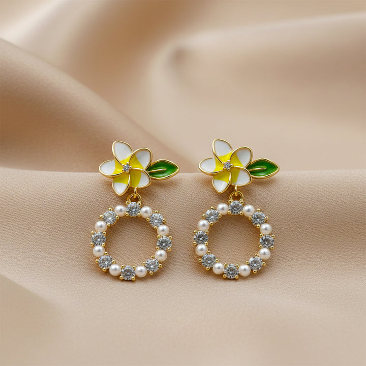 Floral Hoop Earrings GWE -133