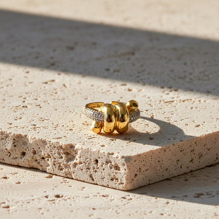 Luxe Knot Pavé Gold Ring GWR -26