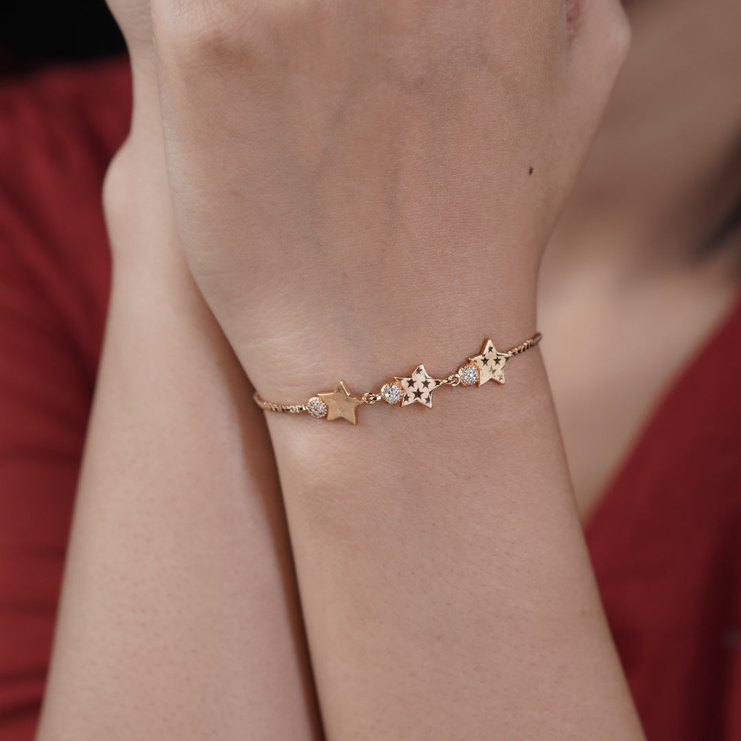 Triple Star Slider Bracelet