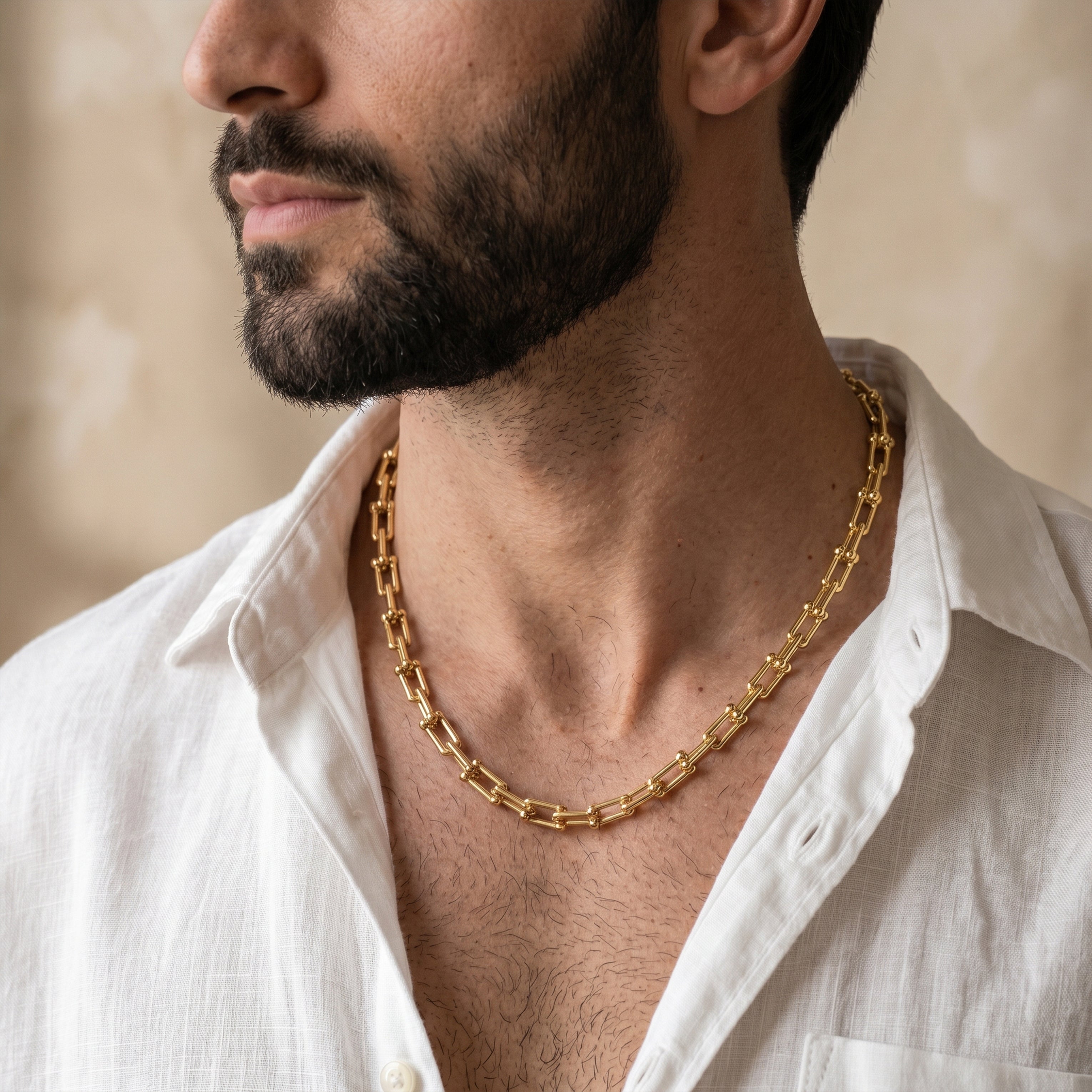 Gold Plated Bar & Ball Link Chain GMC -23
