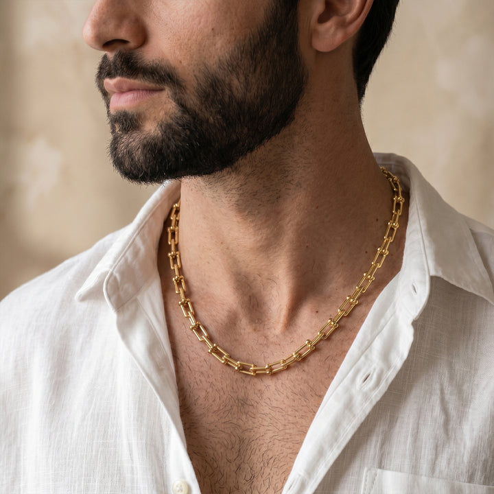 Gold Plated Bar & Ball Link Chain GMC -23