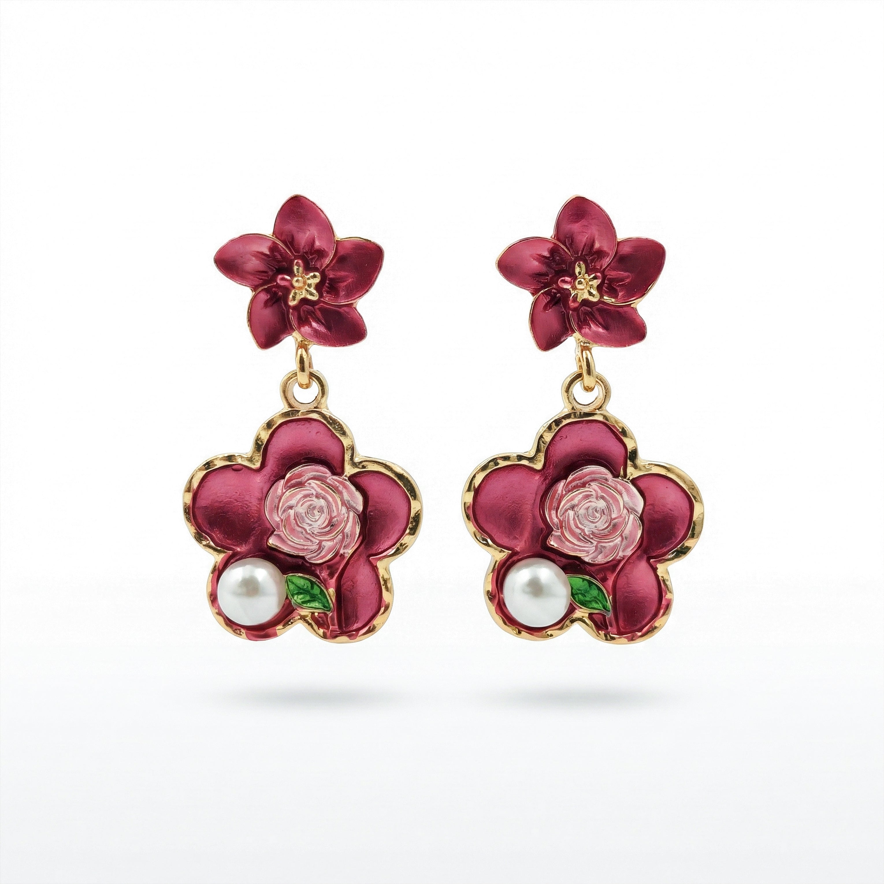 Enamel Pearl Earrings GWE -185