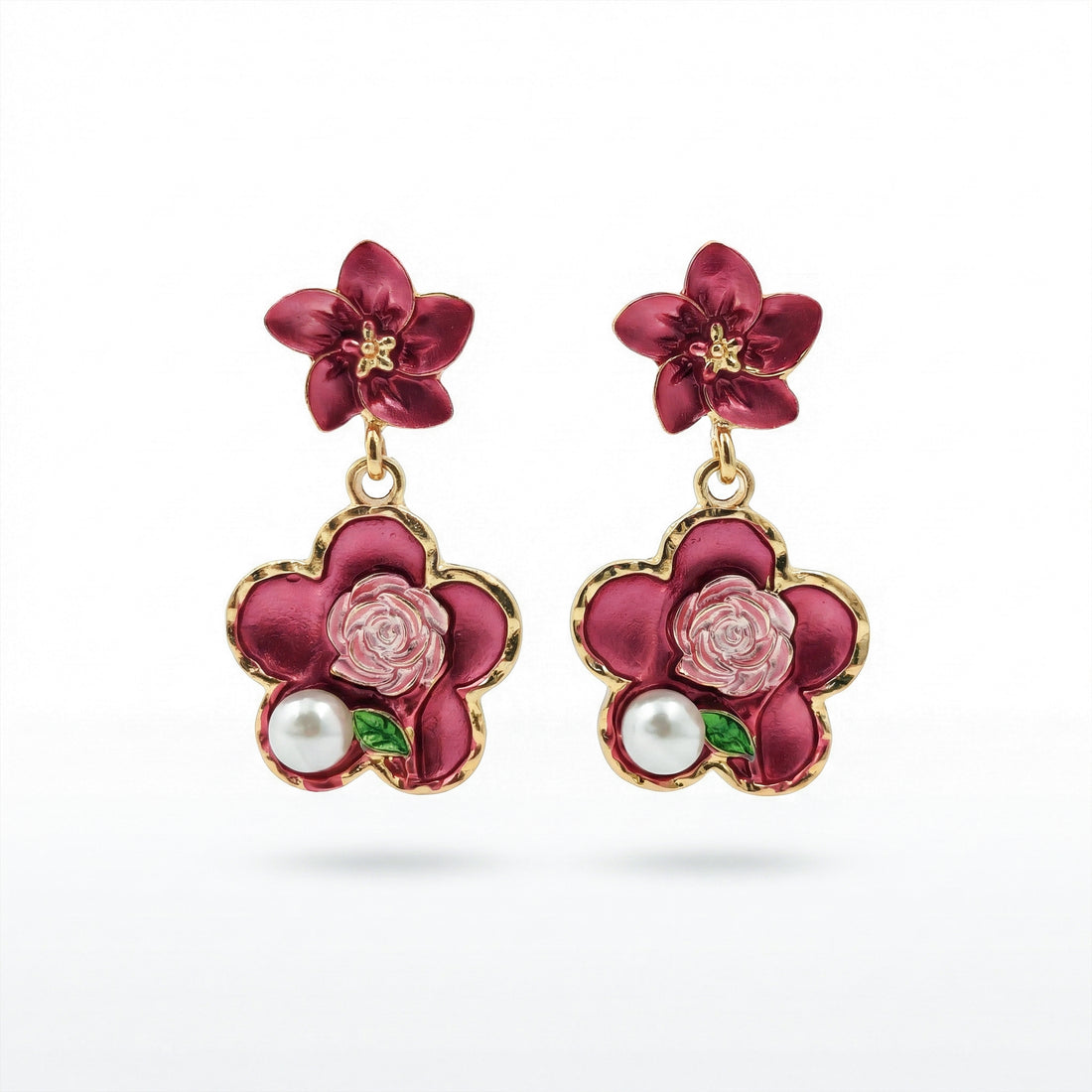Enamel Pearl Earrings GWE -185