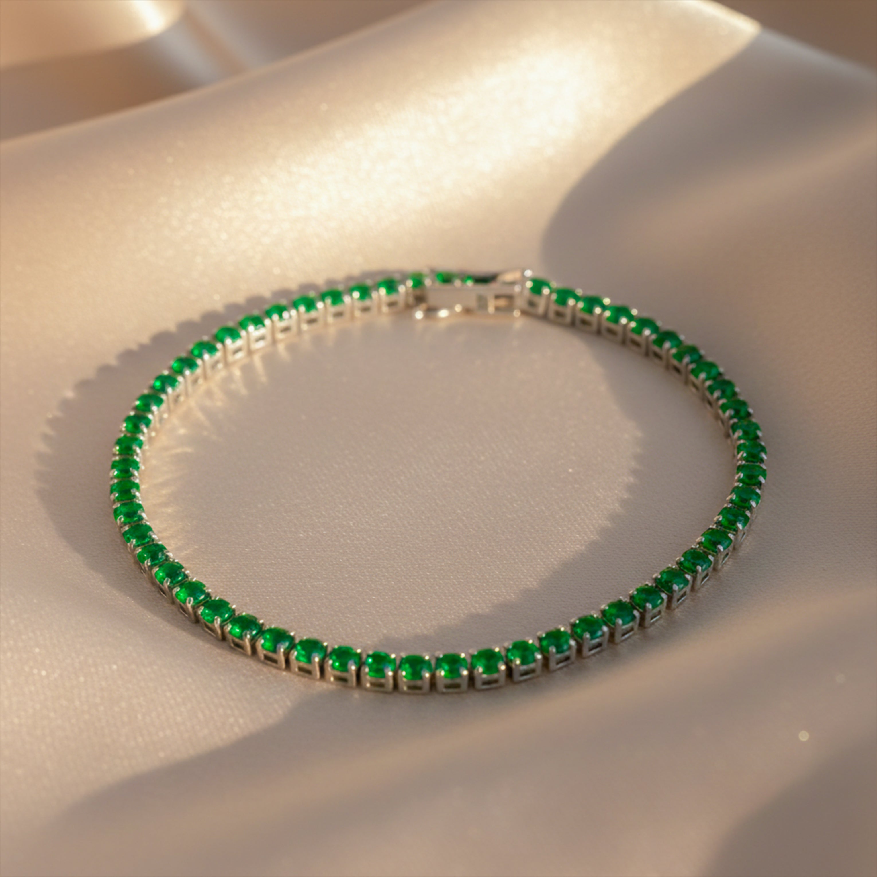 Emerald Glow Tennis Bracelet GWB -76