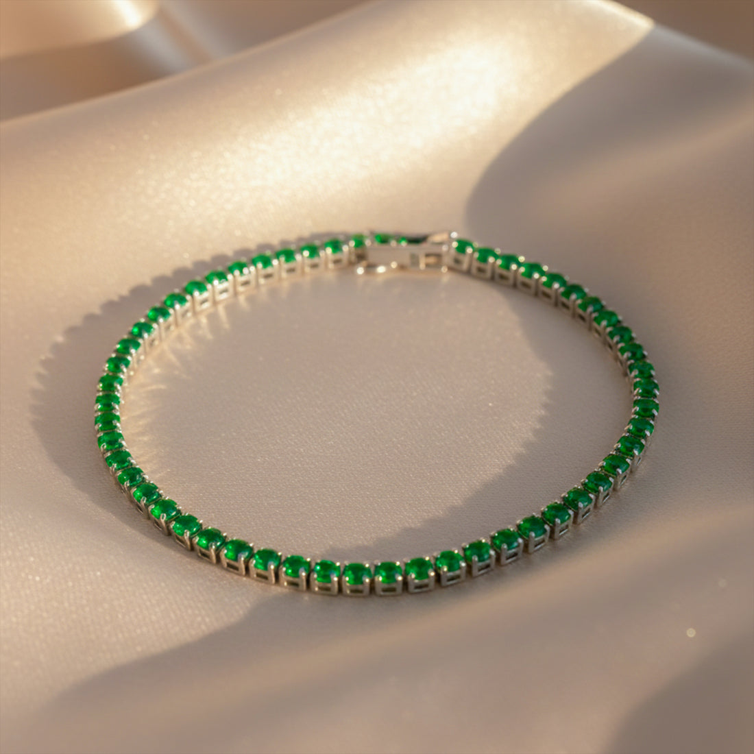 Emerald Glow Tennis Bracelet GWB -76