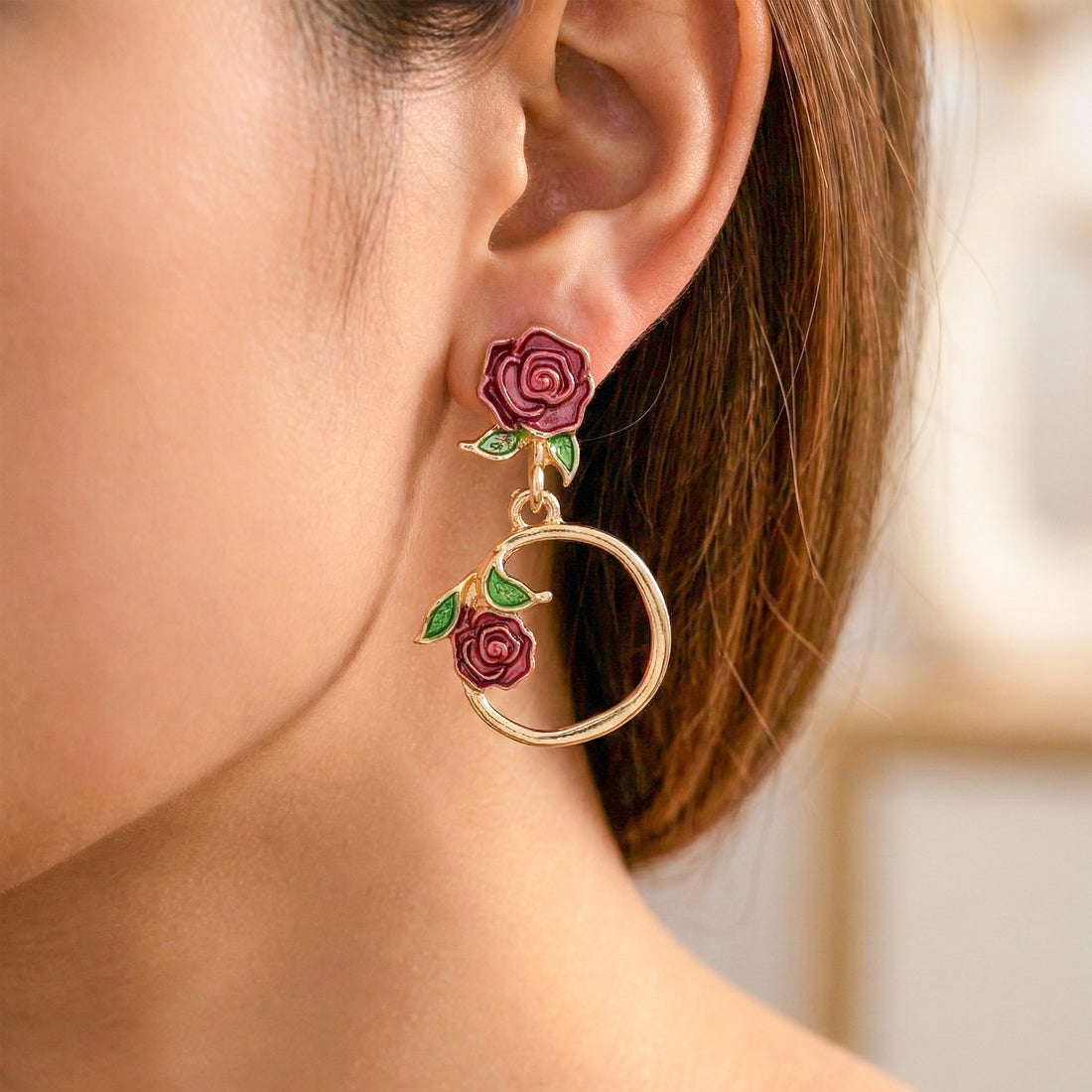 Hoop Drop Earrings GWE -175