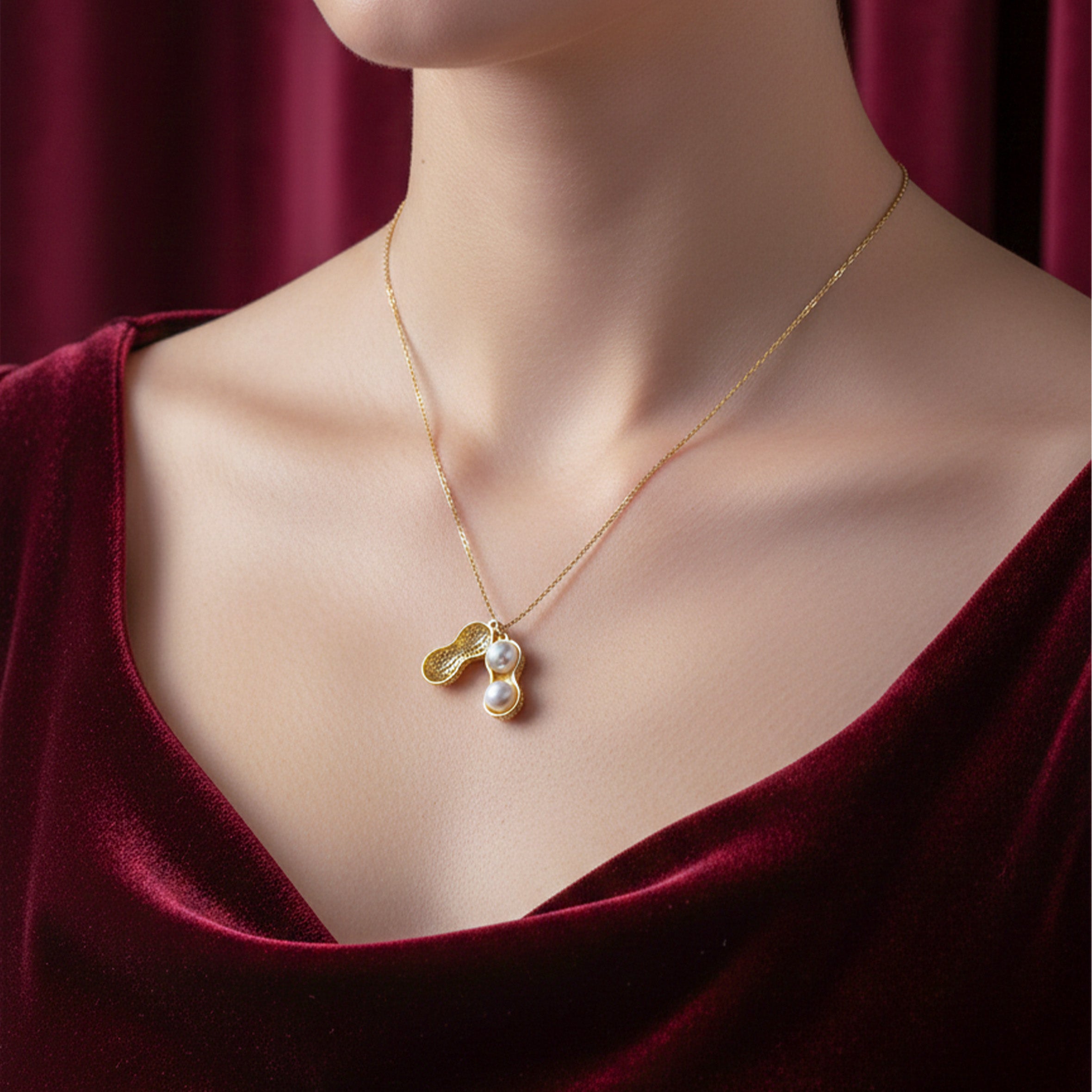 Elegant Gold Open Locket Necklace GWN -32