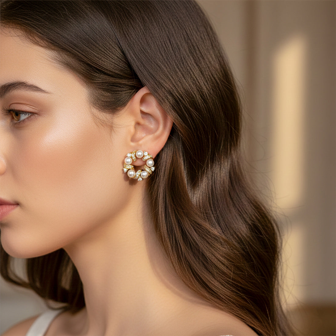 Circle Stud Earrings GWE -165