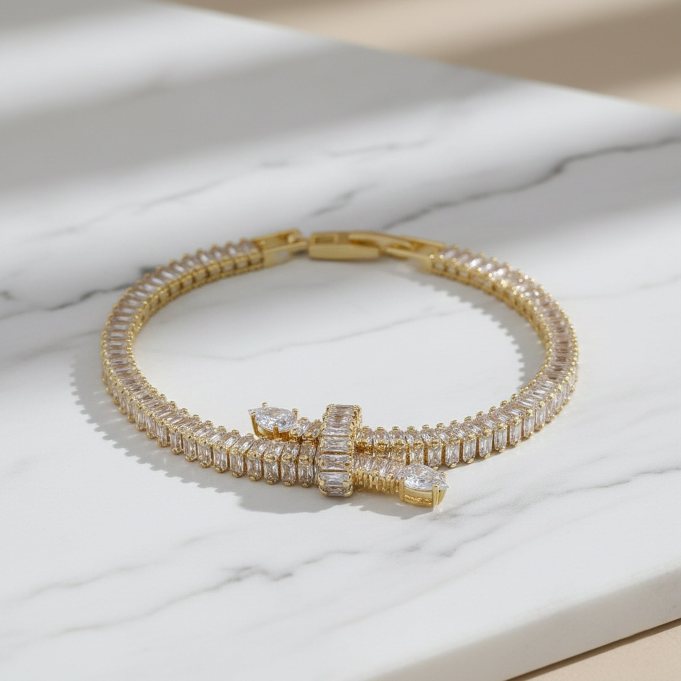 Baguette Stone Nail Bracelet GWB -127