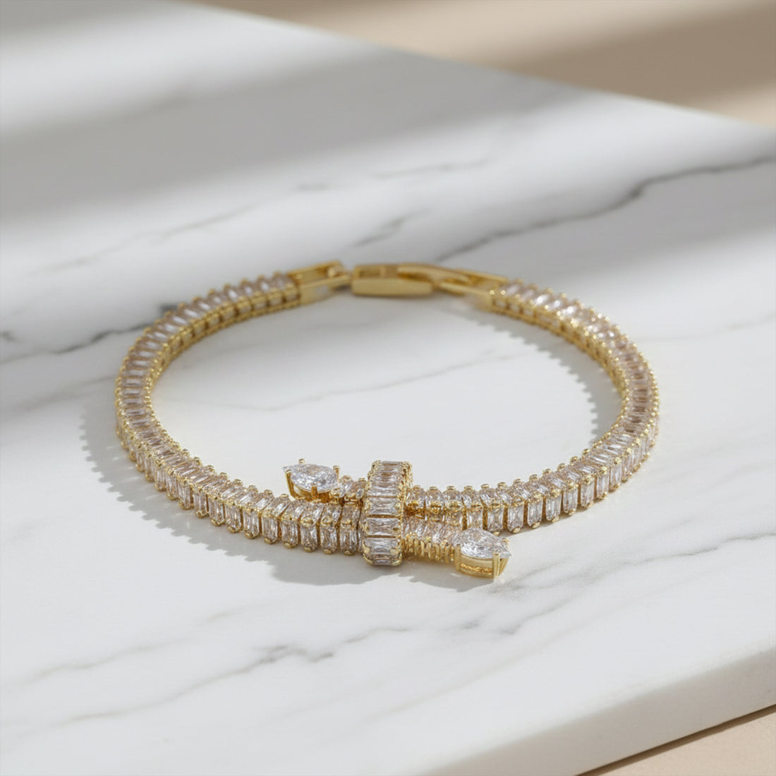 Baguette Stone Nail Bracelet GWB -127