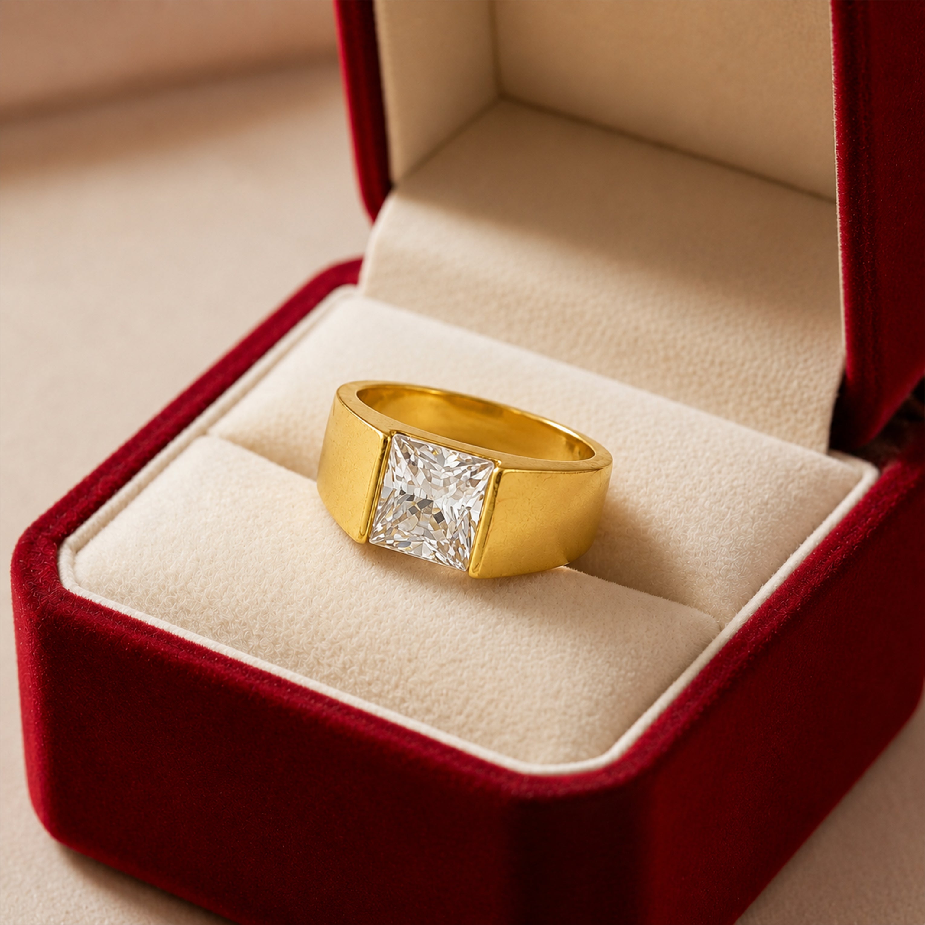 Princess Cut Crystal Ring GMR -40