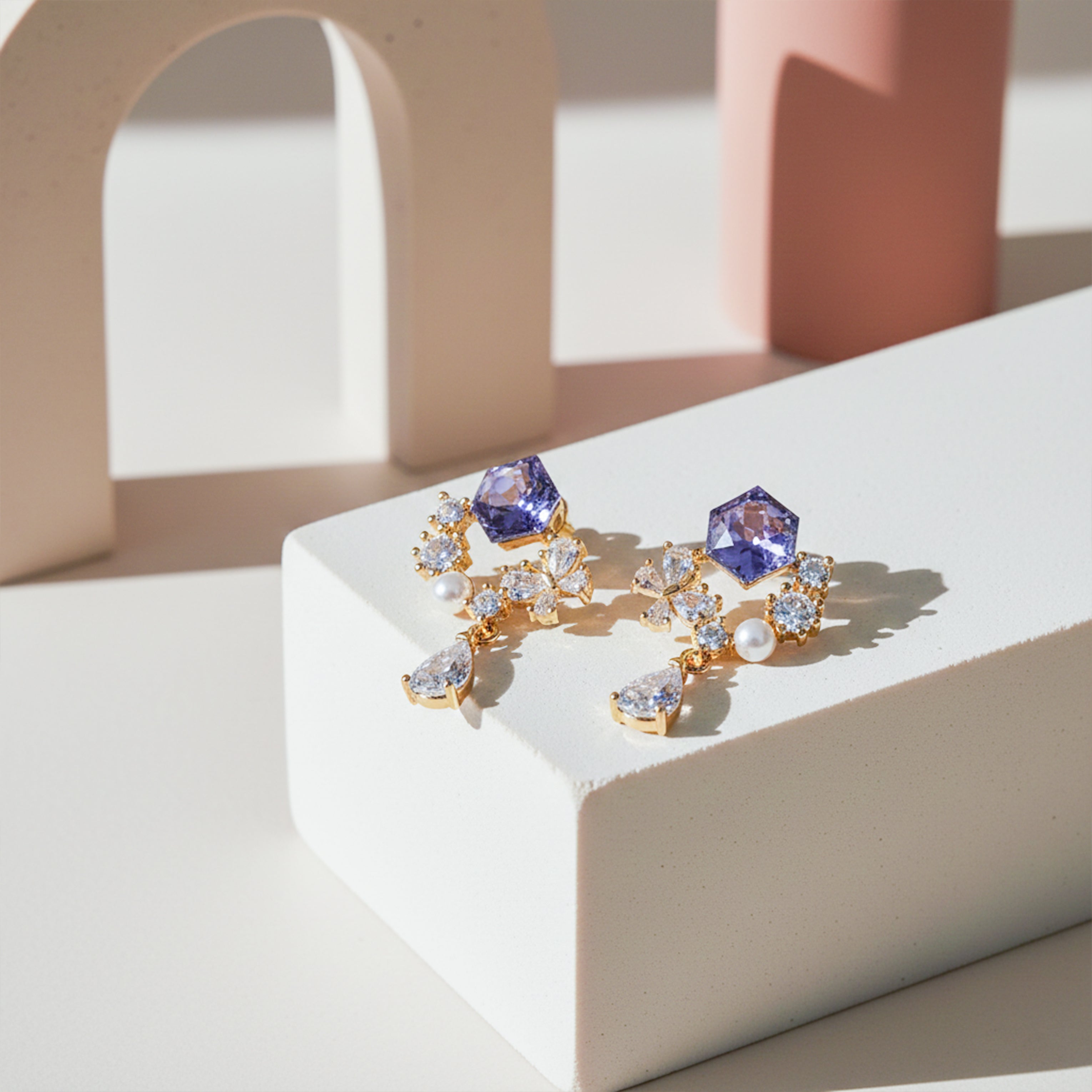 Royal Bloom Drop Earrings GWE -168