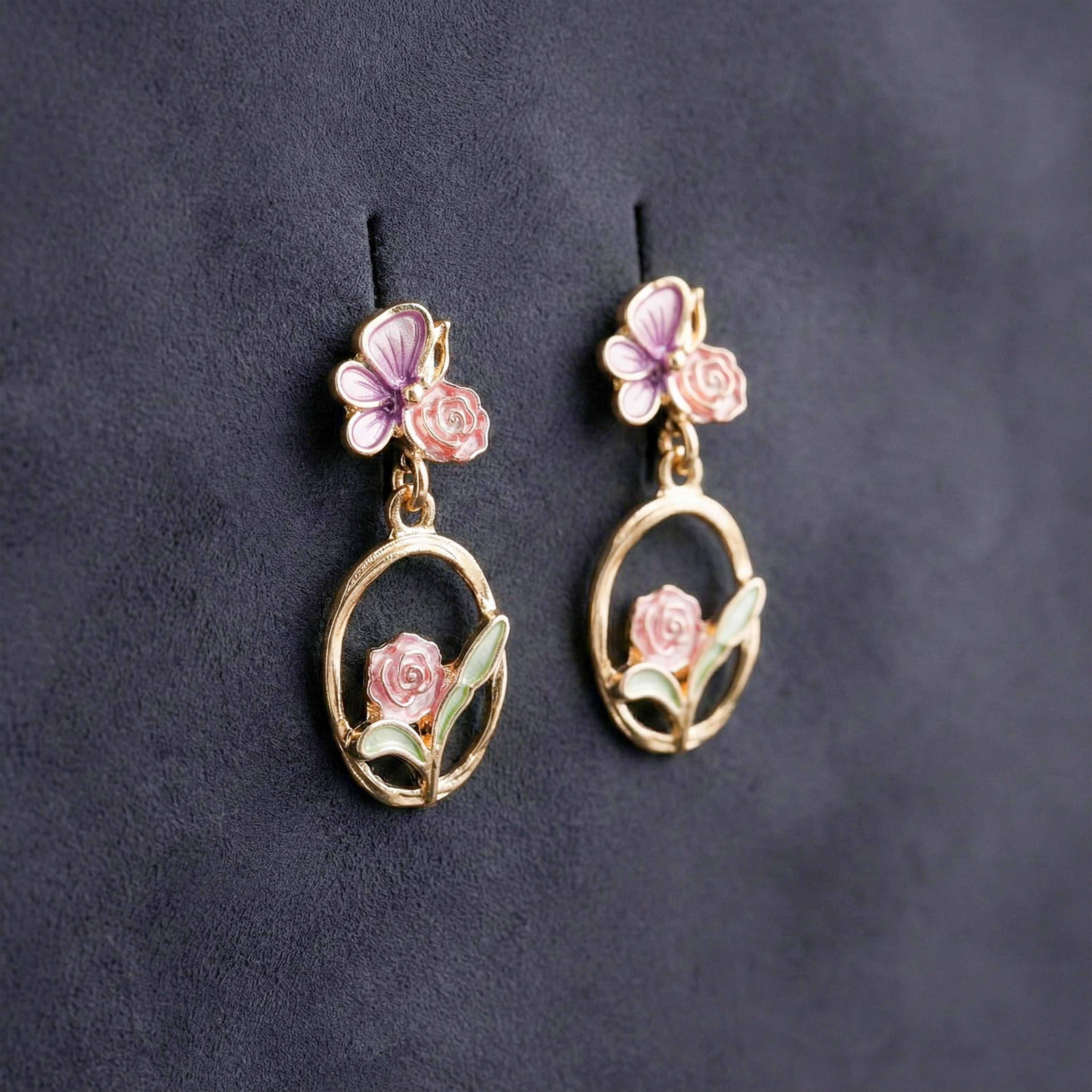 Rose Hoop Earrings GWE -177