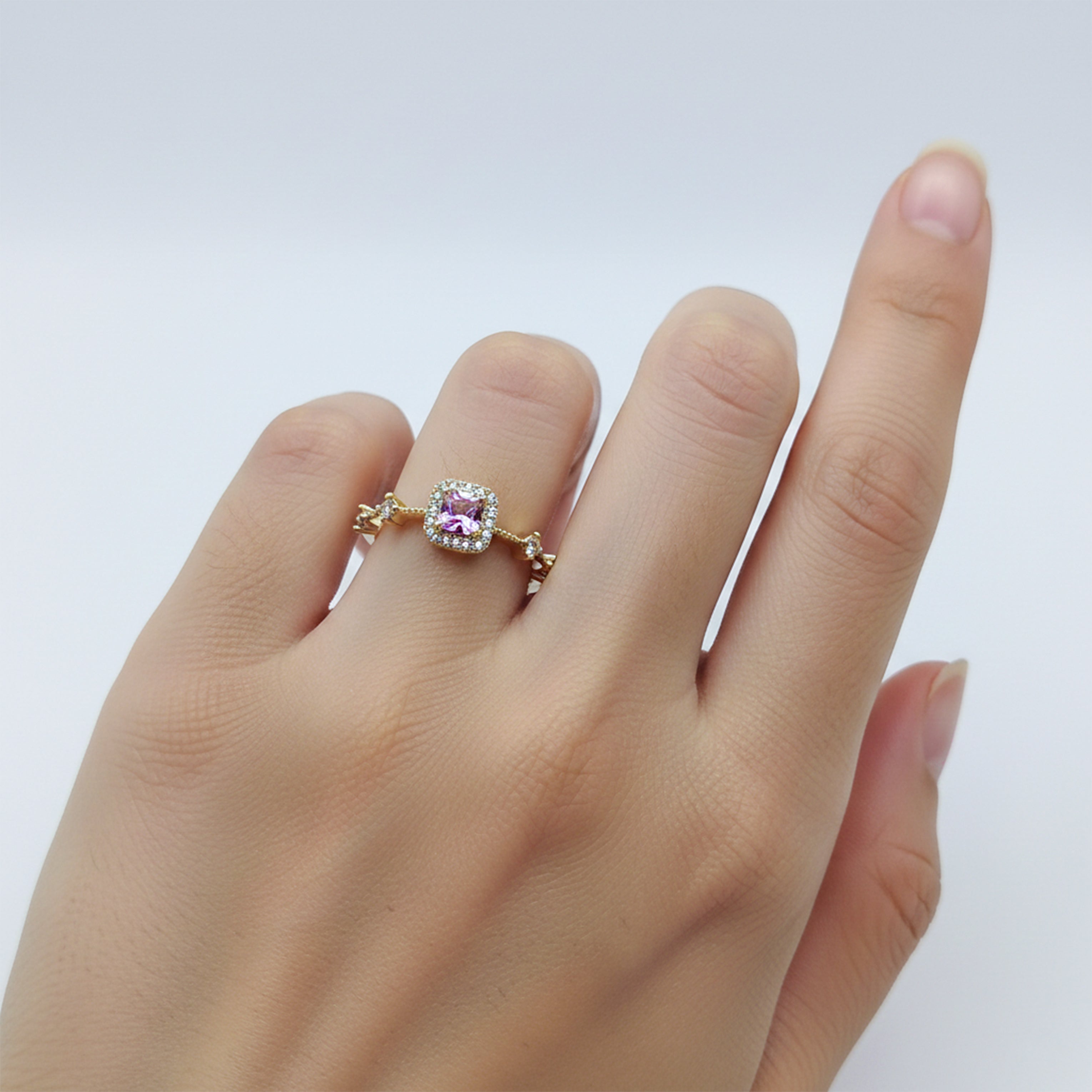 Blush Halo Charm Ring GWR -71