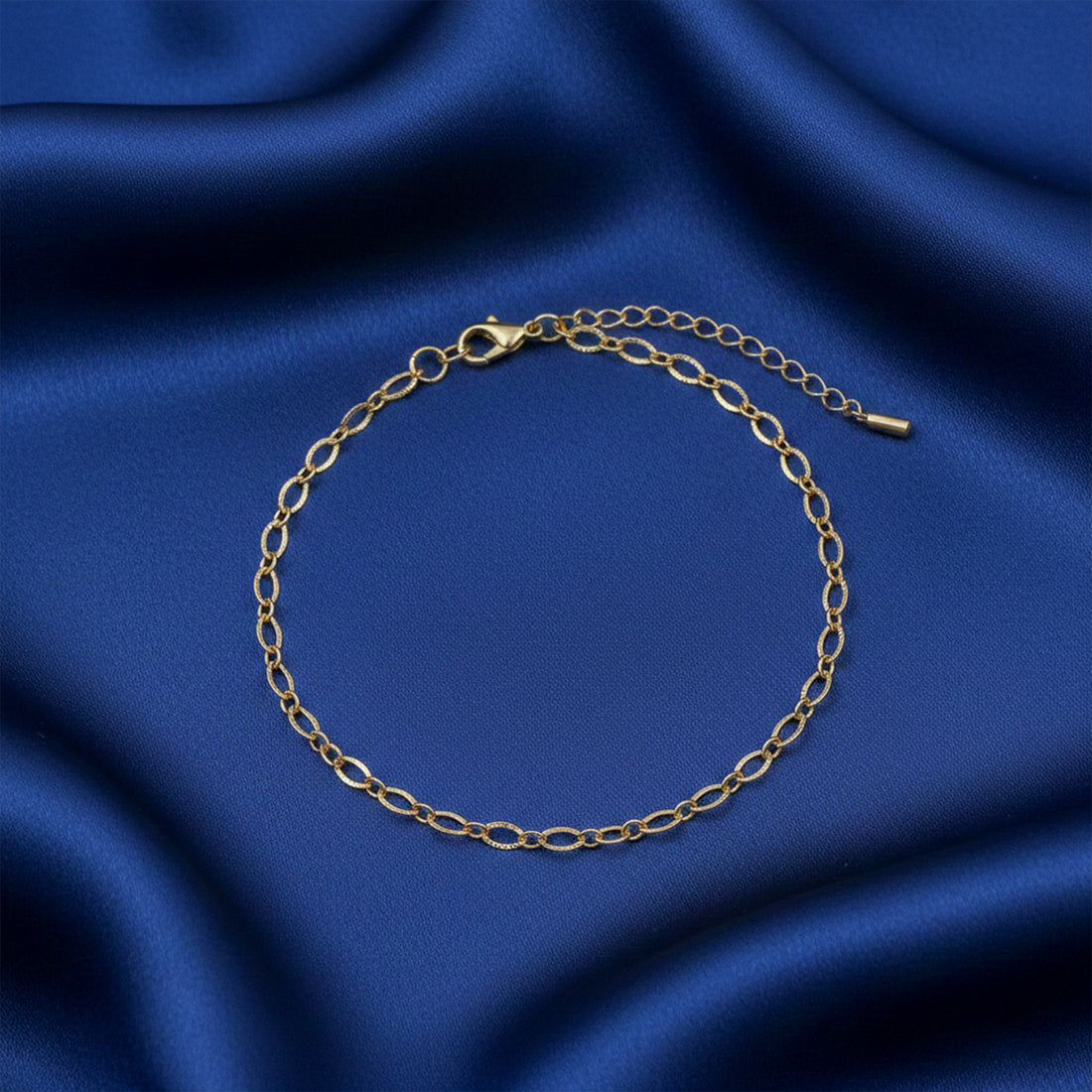 Golden Oval Link Anklet GWA -47