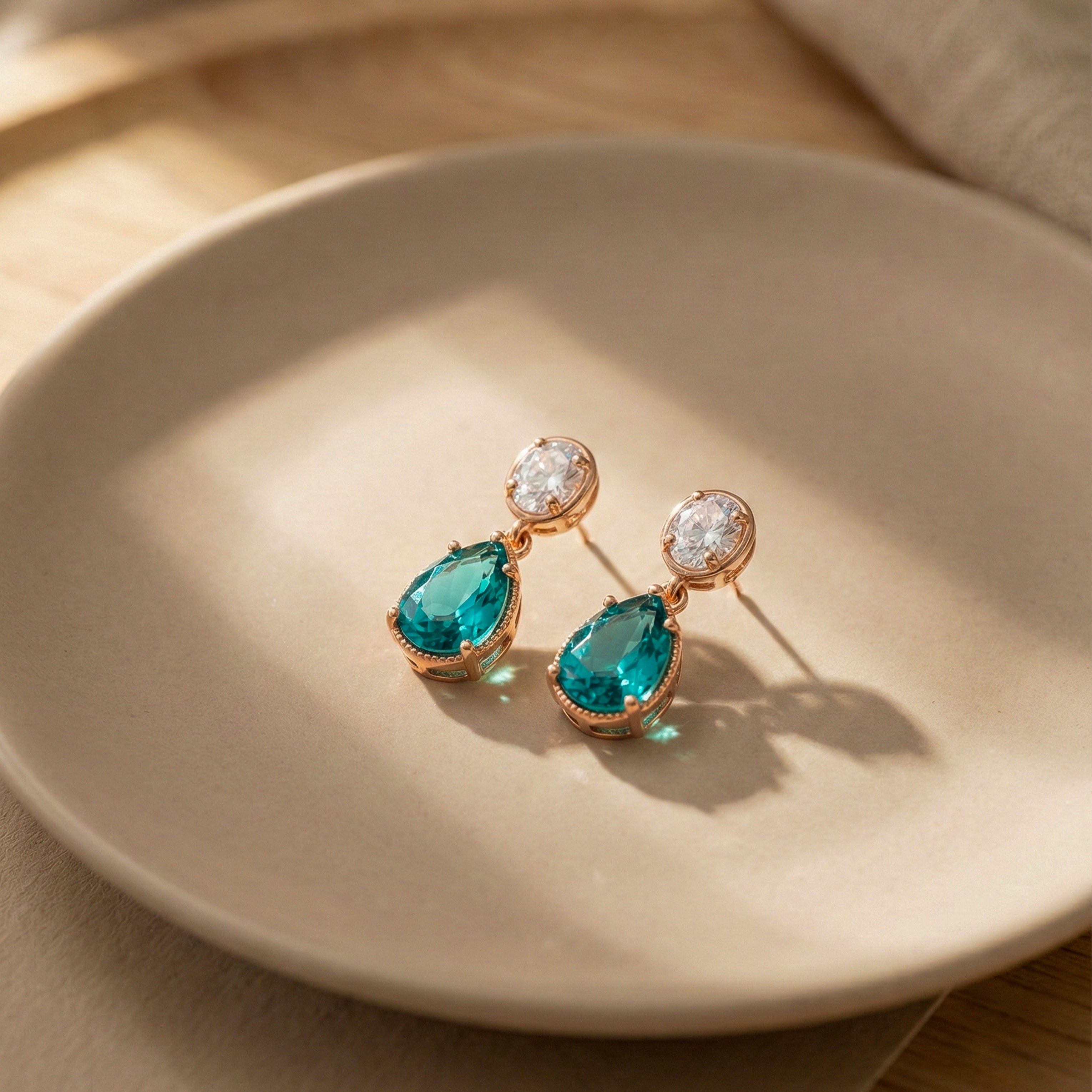 Aurora Teardrop Crystal Dangle Earrings GWE -49