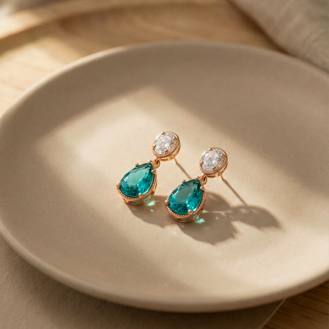 Aurora Teardrop Crystal Dangle Earrings GWE -49