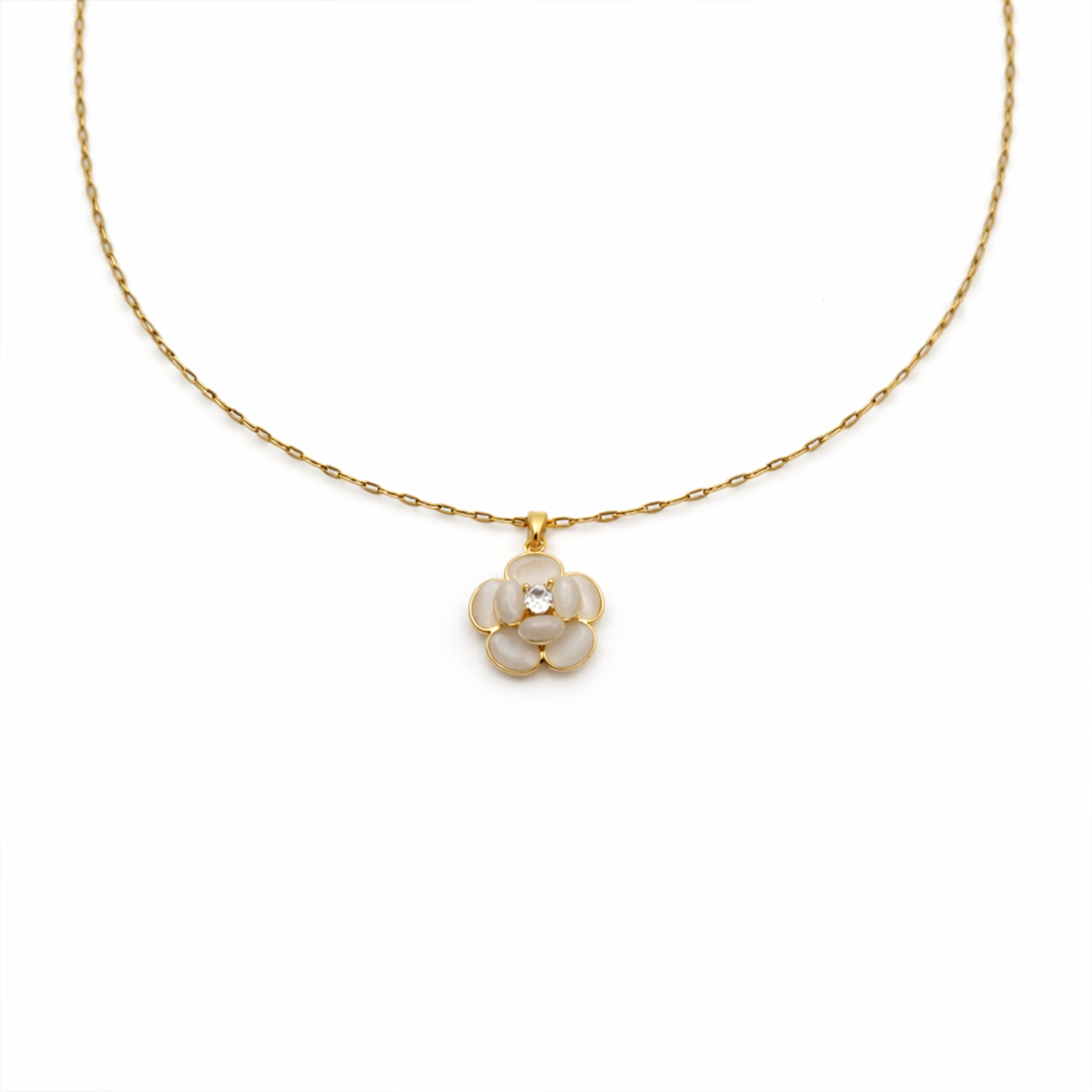 Pearl Flower Pendant Necklace GWN -126