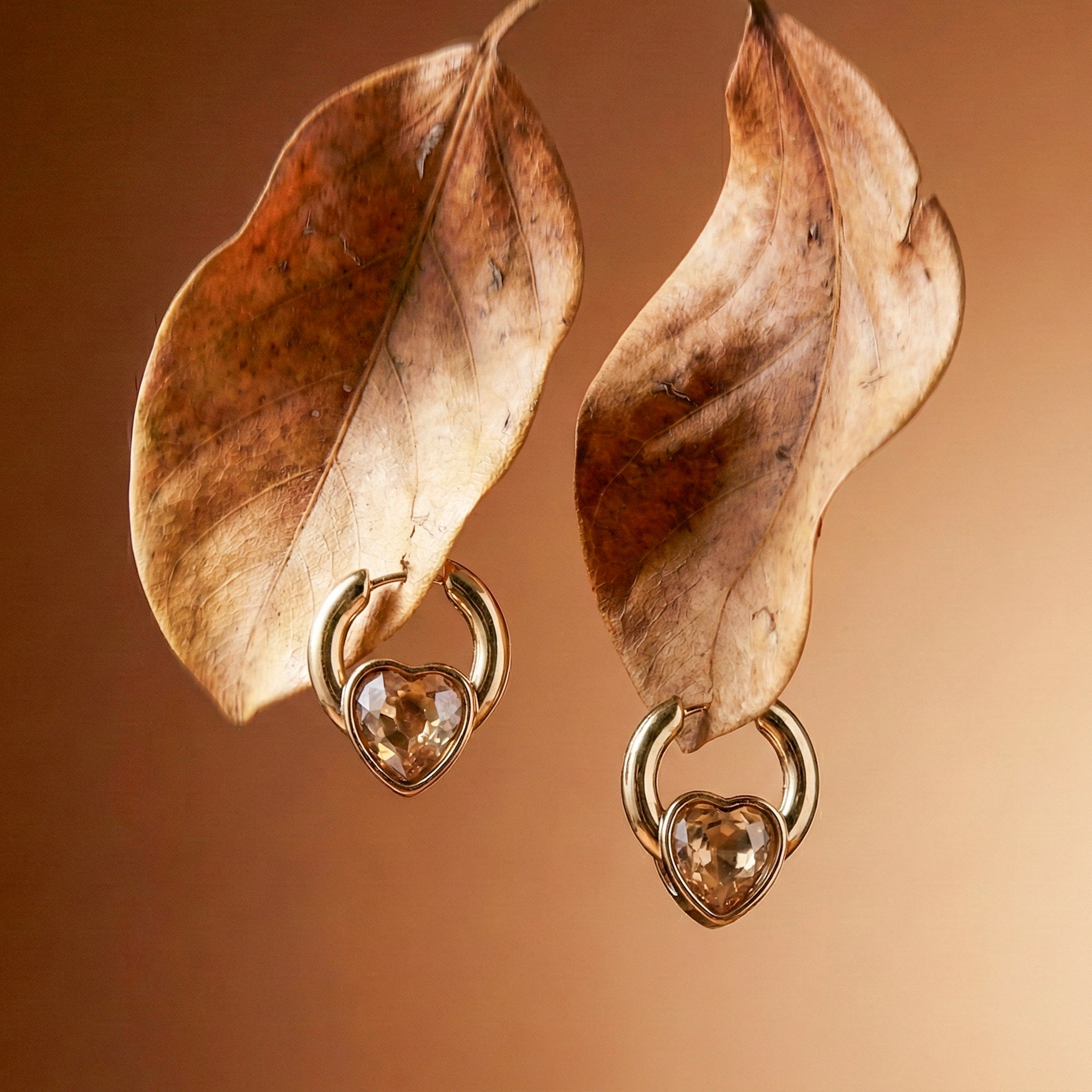 Golden Heart Radiance Hoop Earrings GWE -67